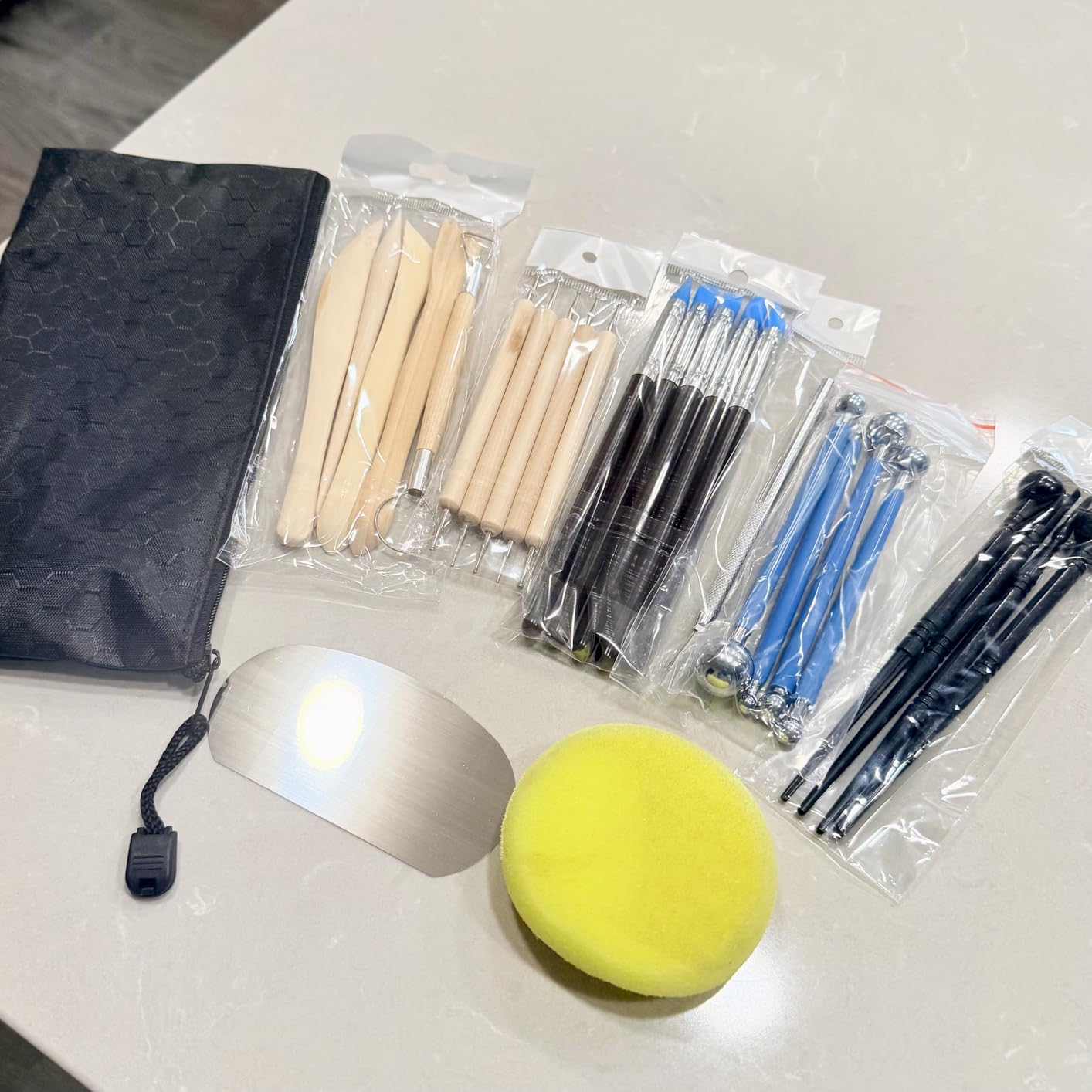 Amrules Clay Tools Kit, 43 PCS Pottery Tools, Practical Polymer Clay Sculpting Tools Kit, Air Dry Clay Tools Set for Beginner, Adults, Pottery Craft, Carving, Drawing, Molding, Modeling, Shaping customer photo 1