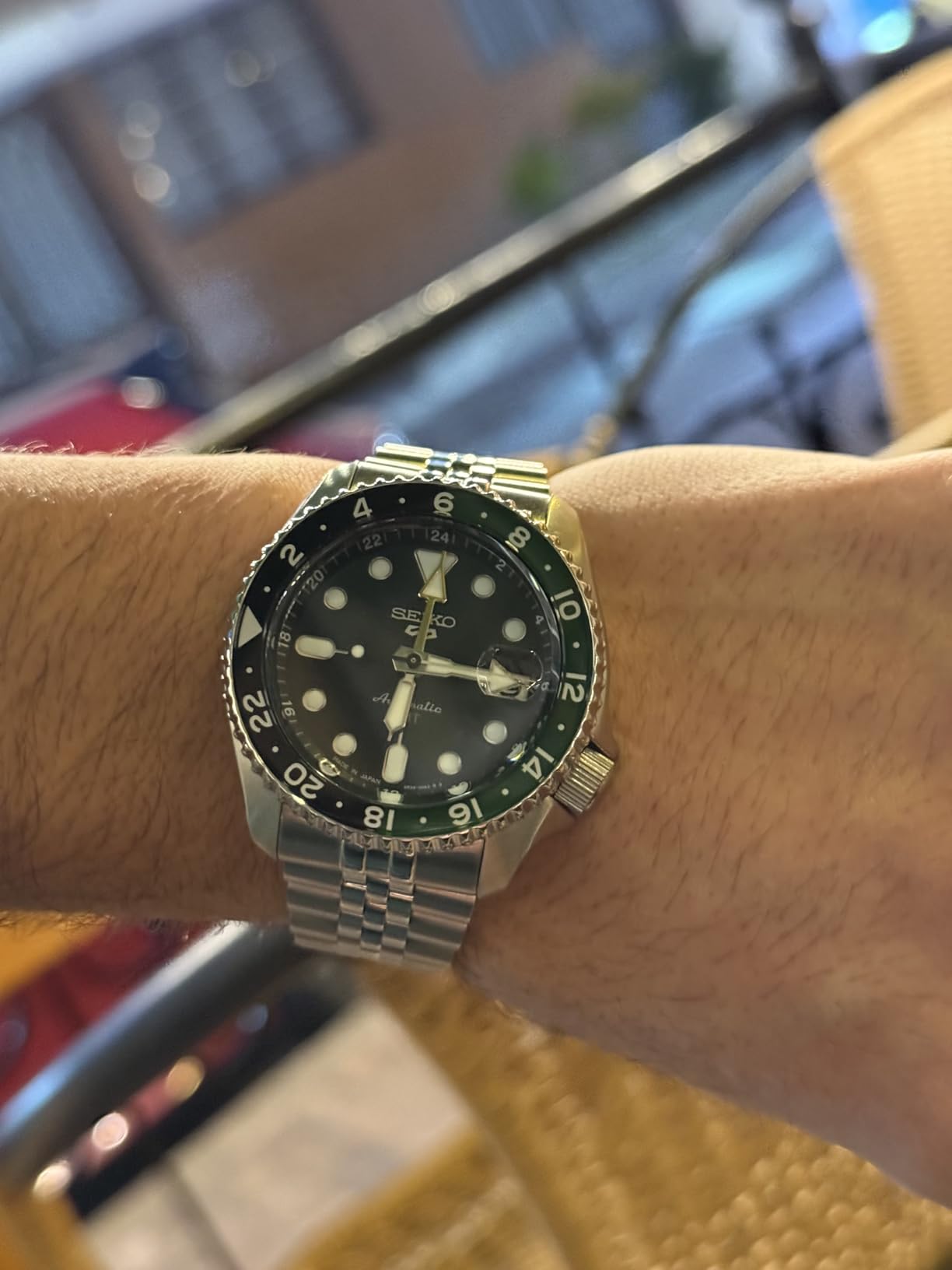 Seiko 5 Sports SKX GMT SSK035 Automatic Green Dial Sprite Bezel Men's Watch customer photo 1
