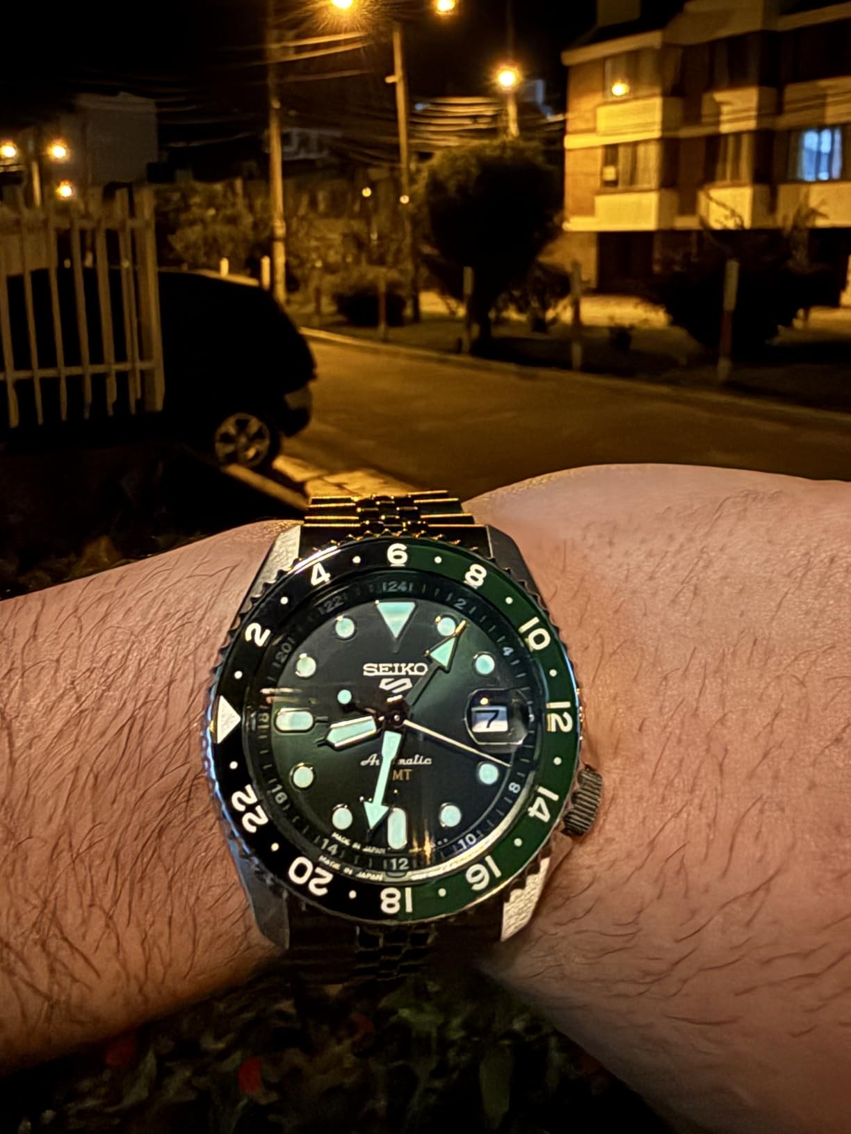 Seiko 5 Sports SKX GMT SSK035 Automatic Green Dial Sprite Bezel Men's Watch customer photo 2