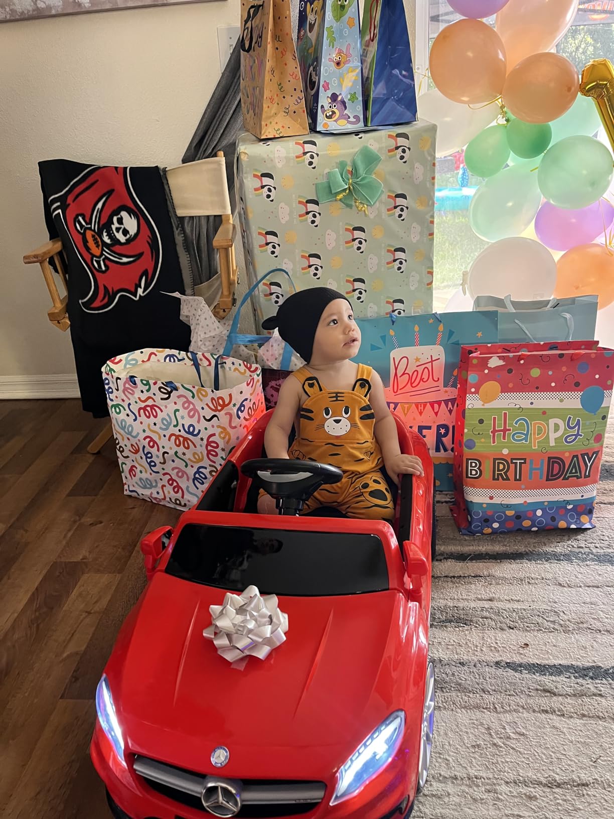 12V Kids Ride On Car with 2.4G Remote Control, Battery Powered Electric Car Ride On Vehicle Double Doors, Safety Belt, LED Light (SC-White) customer photo 1