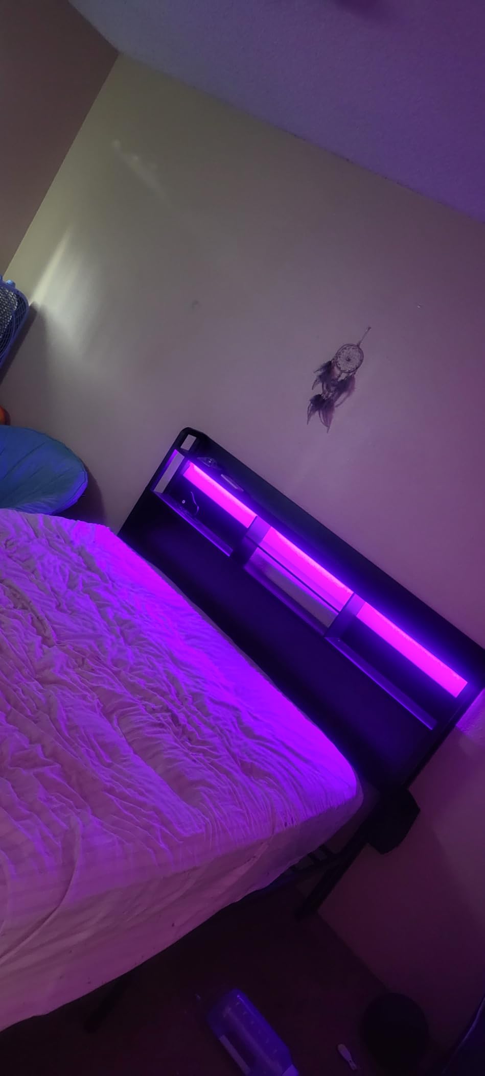 Furnulem Full Size Bed Frame with Wood Headboard, Metal Platform Bed Frame Full Size with 2 Storage Drawers and Shelf, LED Lights and Charging Station, No Box Spring Needed, Noise Free, Black customer photo 2