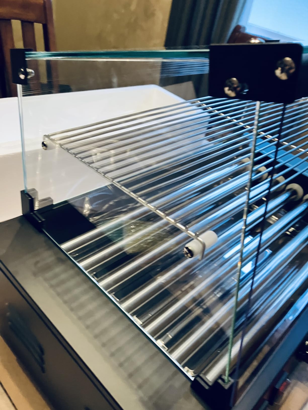 1650W Commercial Hot Dog Rollers, 11 Rollers 30 Hotdog Roller Grill, Stainless Steel Hot Dog Machine With Dust Cover, Hot Dog Roller Machine With Dual Temp Control Bun Warmer Shelf Removable Drip Tray customer photo 2