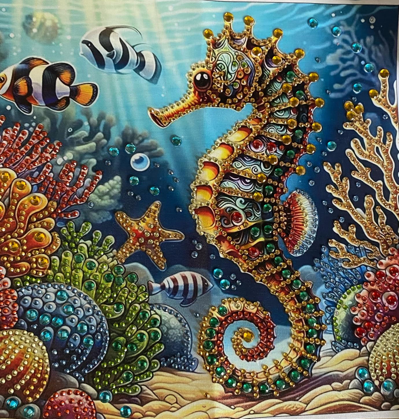 ZQEATRY Sea Turtle Animal Special Shape Diamond Art Kits for Adults, 5D Diamond Painting Kits for Beginner, DIY Diamond Crystal Rhinestones Painting Kits for Home Wall Decor Gift 11.8 X 11.8inch customer photo 1