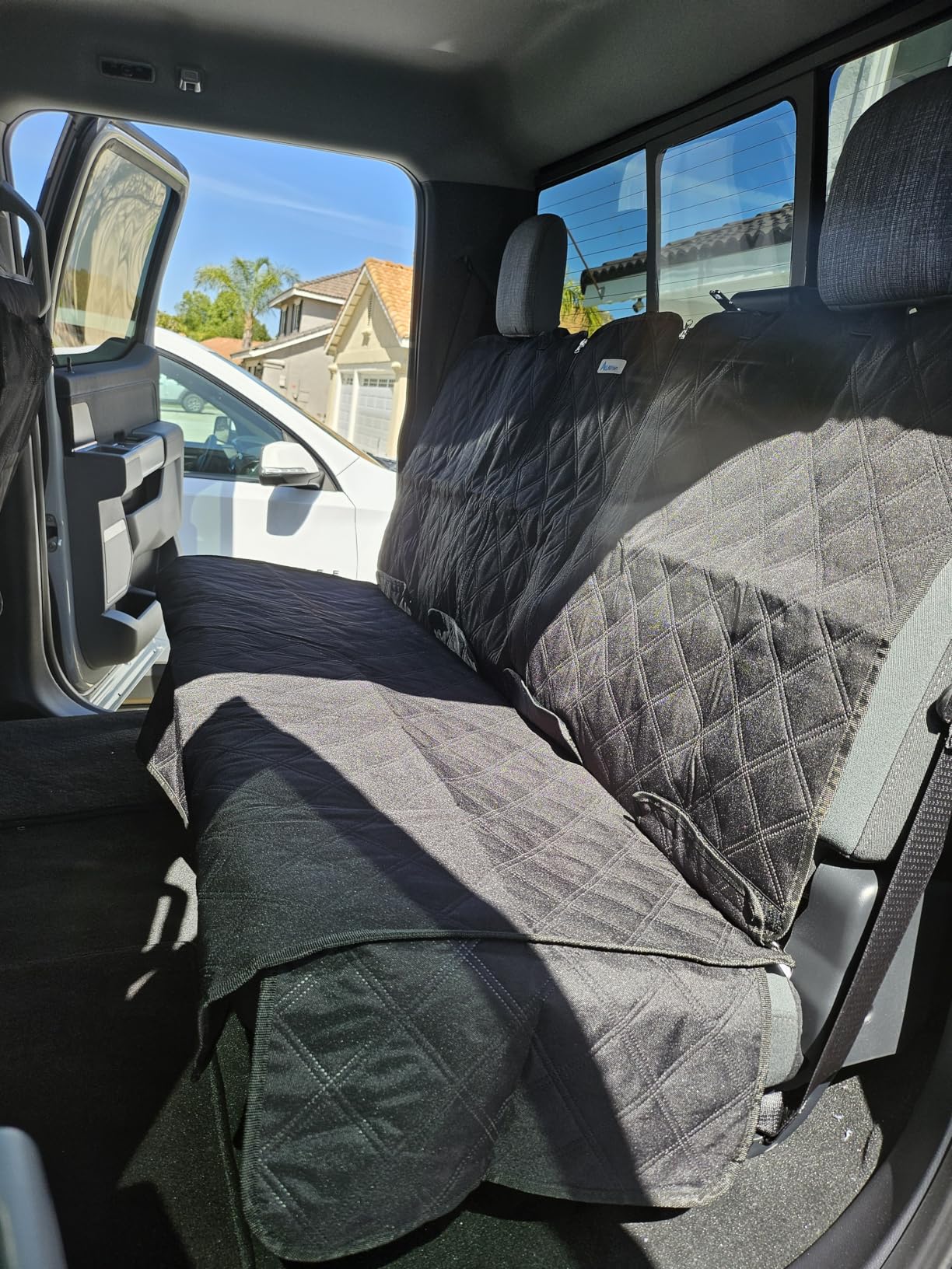 ALLANSING Back Seat Cover - 900D Oxford Waterproof Car Seat Protector, Fits Cars/SUVs/Trucks, Split Bench, Non-Slip, for Messy Kids & Drooling Dogs, Easy Clean(Black) customer photo 1