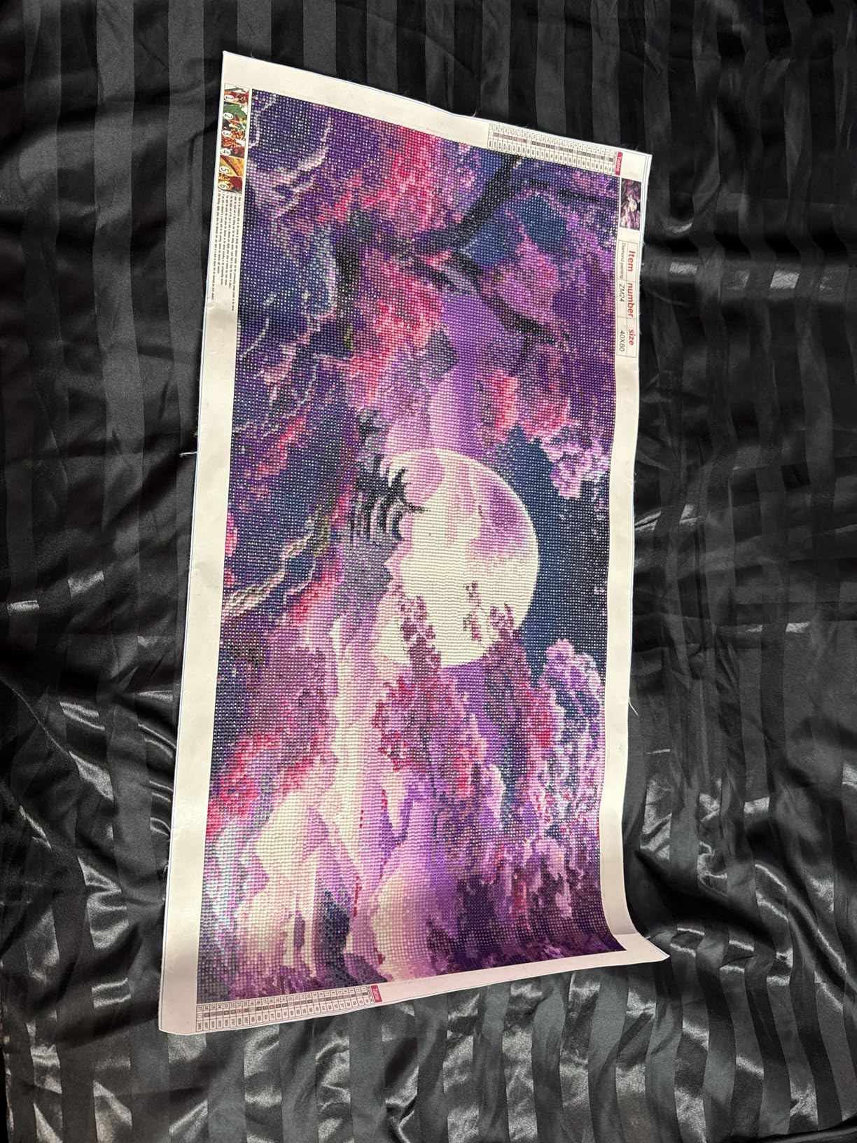 BOHADIY 5D Large Diamond Art Painting, Moon Diamond Painting Kits for Adults, DIY Full Drill Mountain Crystal Rhinestone Arts and Crafts, Tree Gem Art Painting with Diamond Home Wall Decor 27.5 X 15.7inch customer photo 1