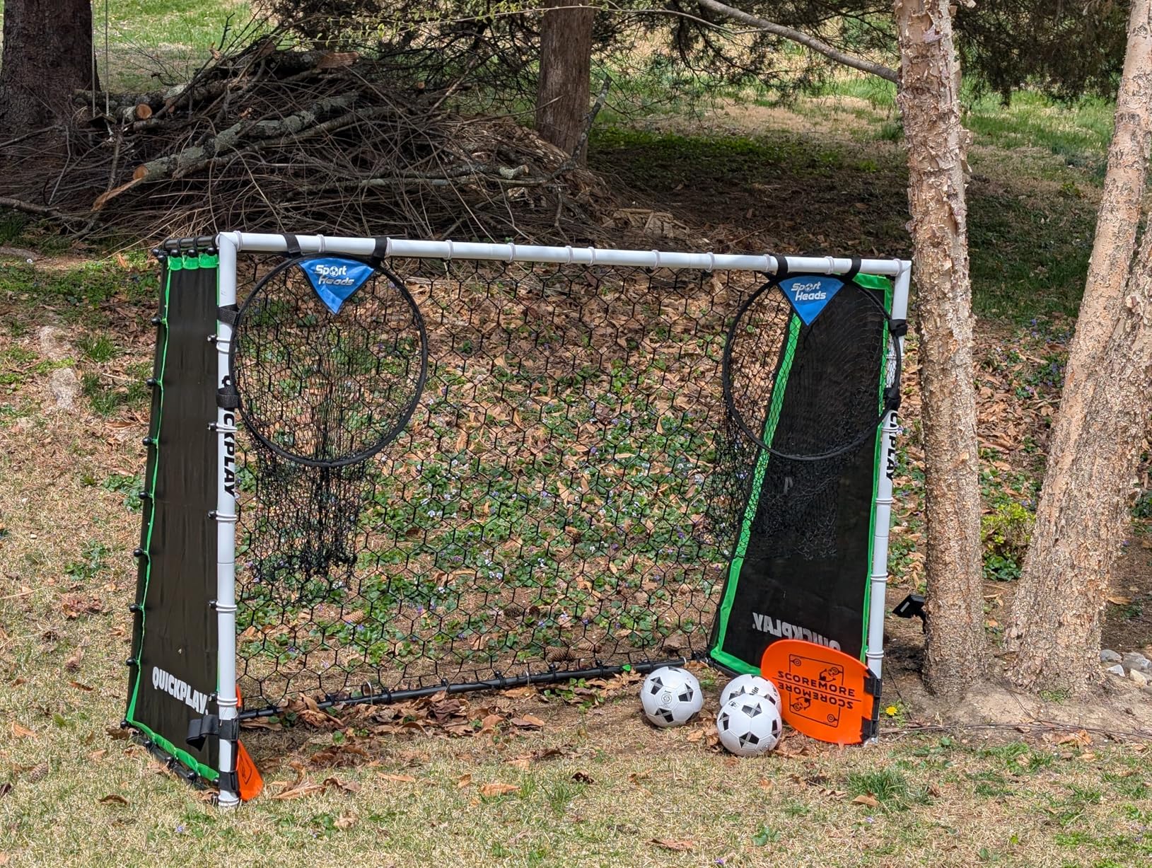 QuickPlay GS Trainer Soccer Goal and Rebounder - 3 in 1 Soccer Training Equipment with Rebound Wall and Passing Trainer for Backyard Practice, First Touch, Shooting and Control Drills customer photo 1
