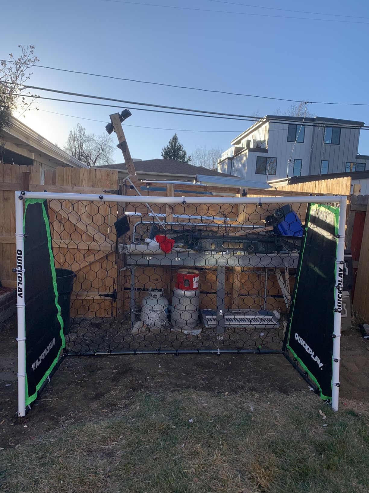 QuickPlay GS Trainer Soccer Goal and Rebounder - 3 in 1 Soccer Training Equipment with Rebound Wall and Passing Trainer for Backyard Practice, First Touch, Shooting and Control Drills customer photo 2