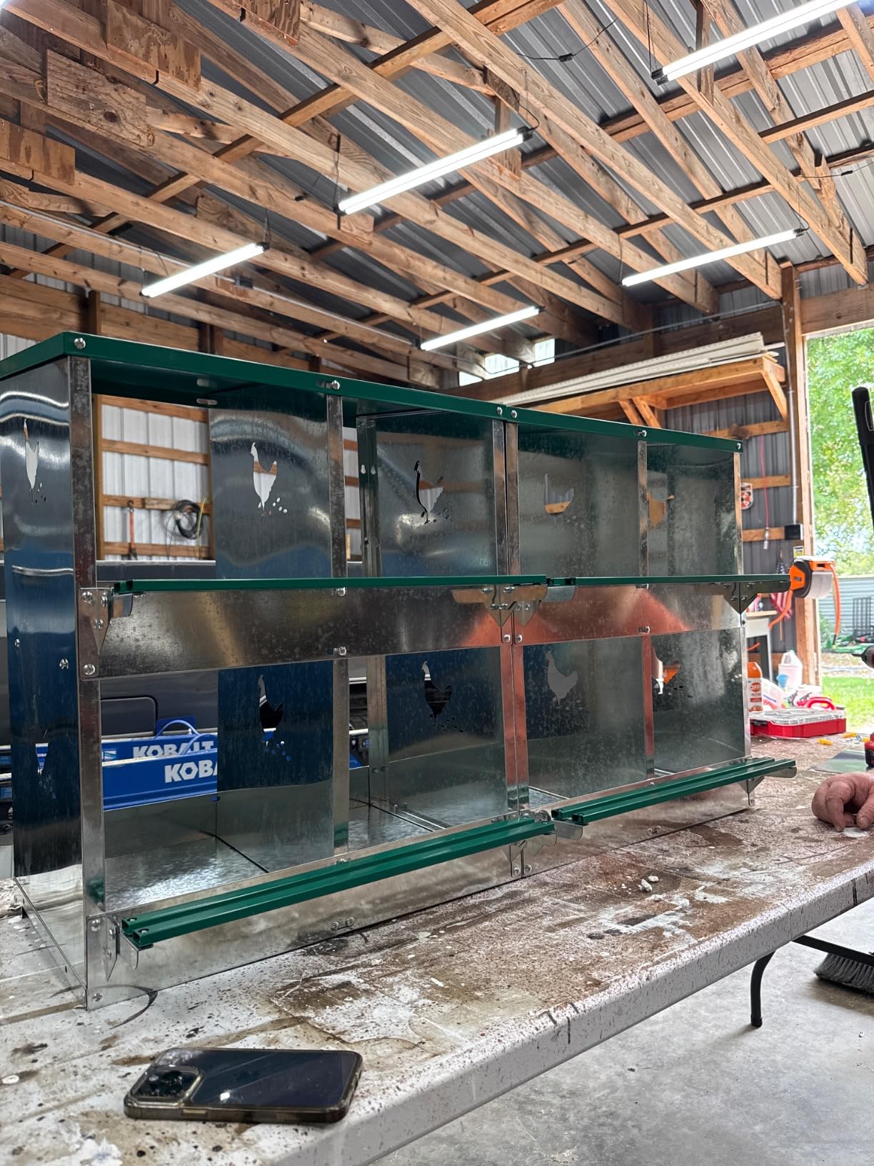 TOCRETOARE Chicken Nesting Boxes, 10 Hole Nesting Box for Laying Eggs, Heavy Duty Metal Nest Boxes for Chicken and Poultry to Collect Eggs, Chicken Laying Boxes Hens Chicken Coop Box customer photo 2