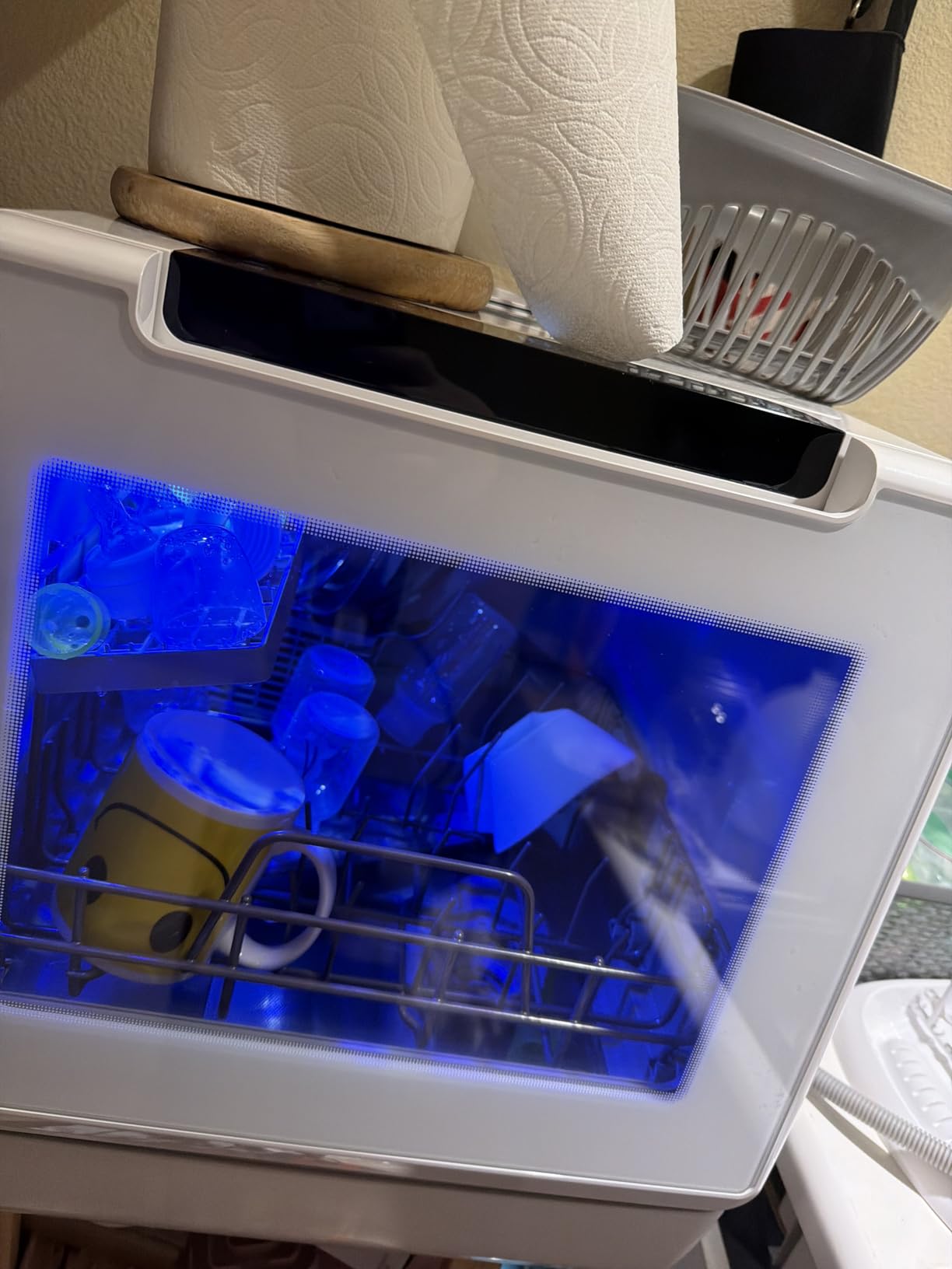 EUHOMY Countertop Dishwasher, 8 Programs Portable Dishwasher with 5L Built-in Water Tank and Inlet hose, No Hookup Needed, Mini Dishwasher with Self Clean/Baby Care/Air Dry, for Apartments, RVs, White customer photo 1