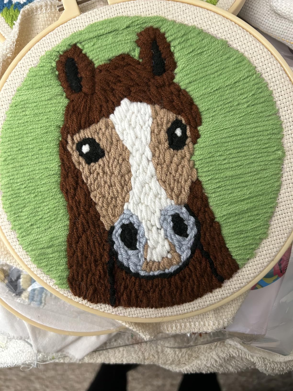 DIY Punch Needle Kits for Beginners Cute Cartoon Highland Cow with Daisy Flower with Hoop Embroidery Punch Needle Starter Craft Set customer photo 1