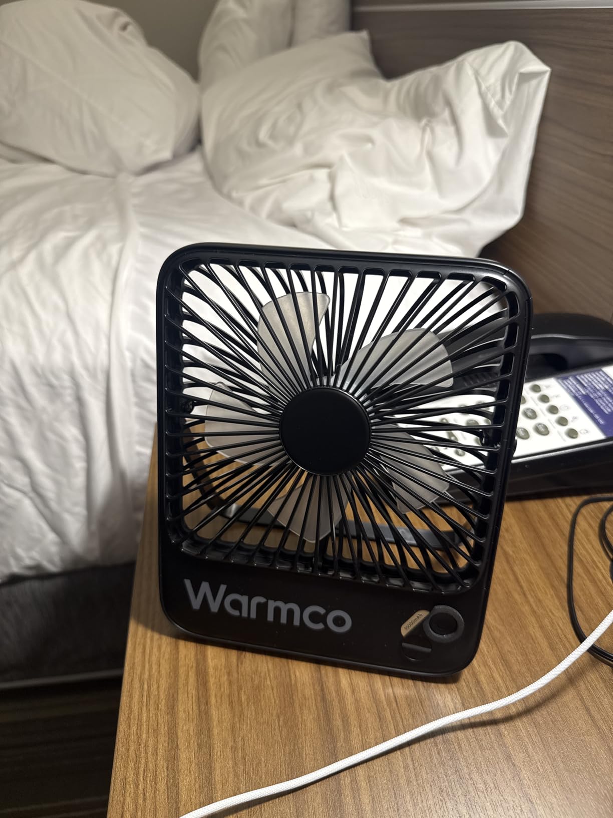 Warmco 10000mAh Portable Travel Fan 7-inch, Up to 24H Runtime, Ultra-thin Quiet Rechargeable Battery Powered Desk Fan with Digital Display for Camping, Office, Bedroom, Cruise Essentials customer photo 2