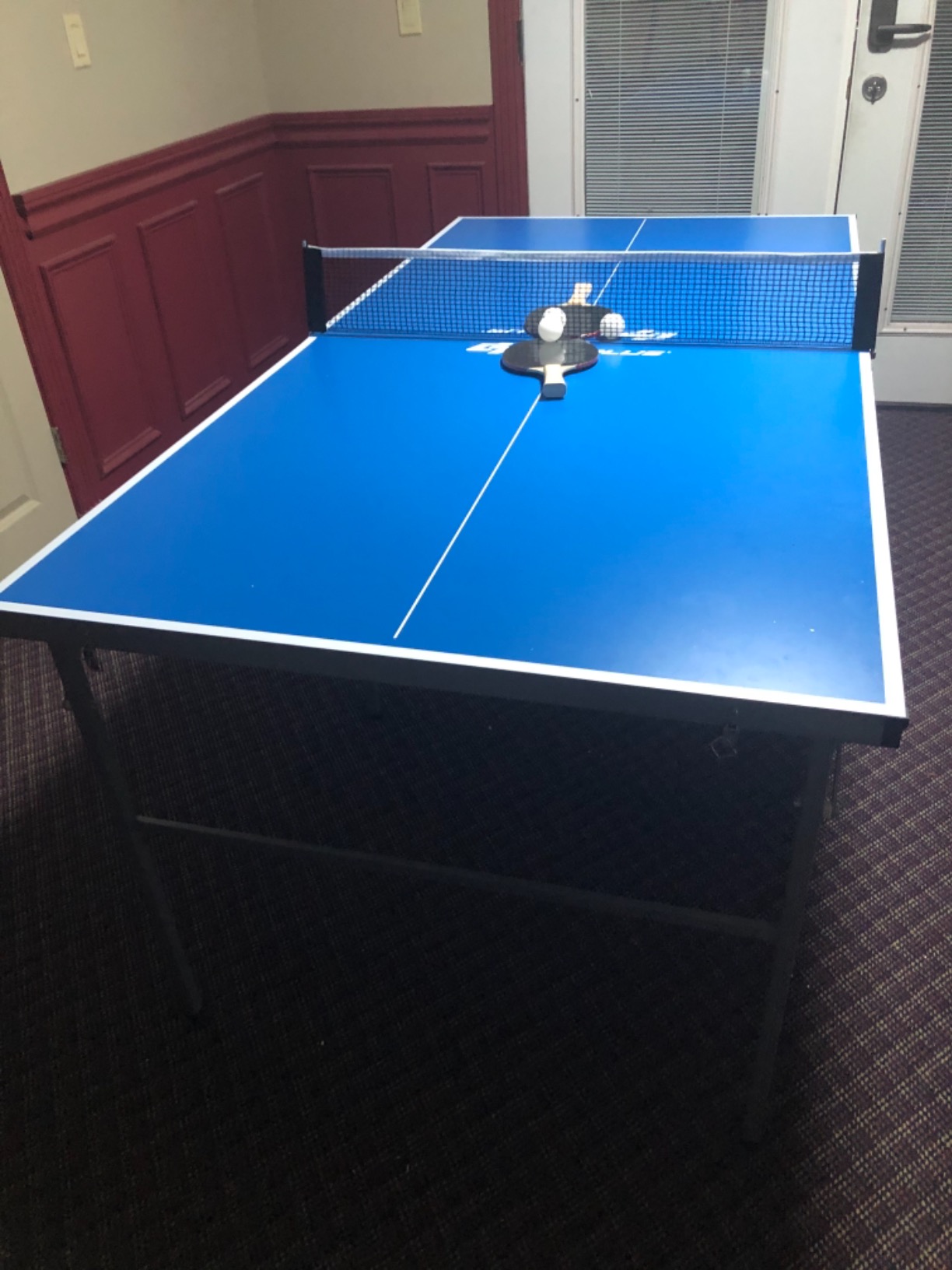 Goplus Foldable Ping Pong Table, 100% Preassembled, Table Tennis Table with Net, 2 Paddles, Ping Pong Balls, Portable Table Tennis Game Set for Indoor Outdoor customer photo 1