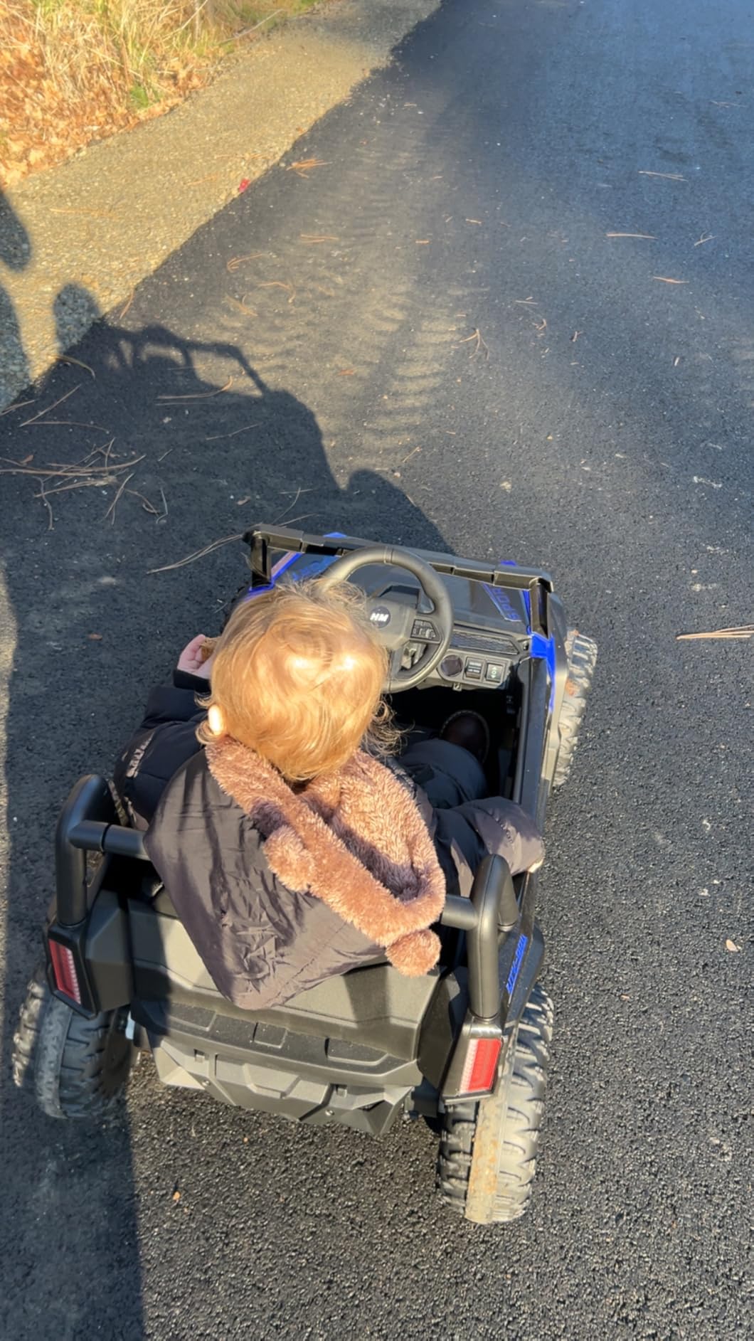 TCARAIWEN 12V Electric UTV Car with Remote Control, Ride on Vehicles with Spring Suspension, LED Headlights, Ride on 4 Wheels, Music, Horn for Toddlers Kids, Blue customer photo 1