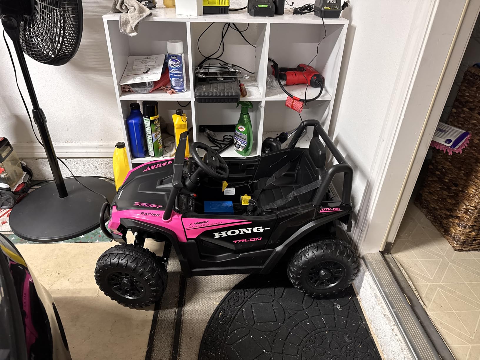 TCARAIWEN 12V Electric UTV Car with Remote Control, Ride on Vehicles with Spring Suspension, LED Headlights, Ride on 4 Wheels, Music, Horn for Toddlers Kids, Blue customer photo 2
