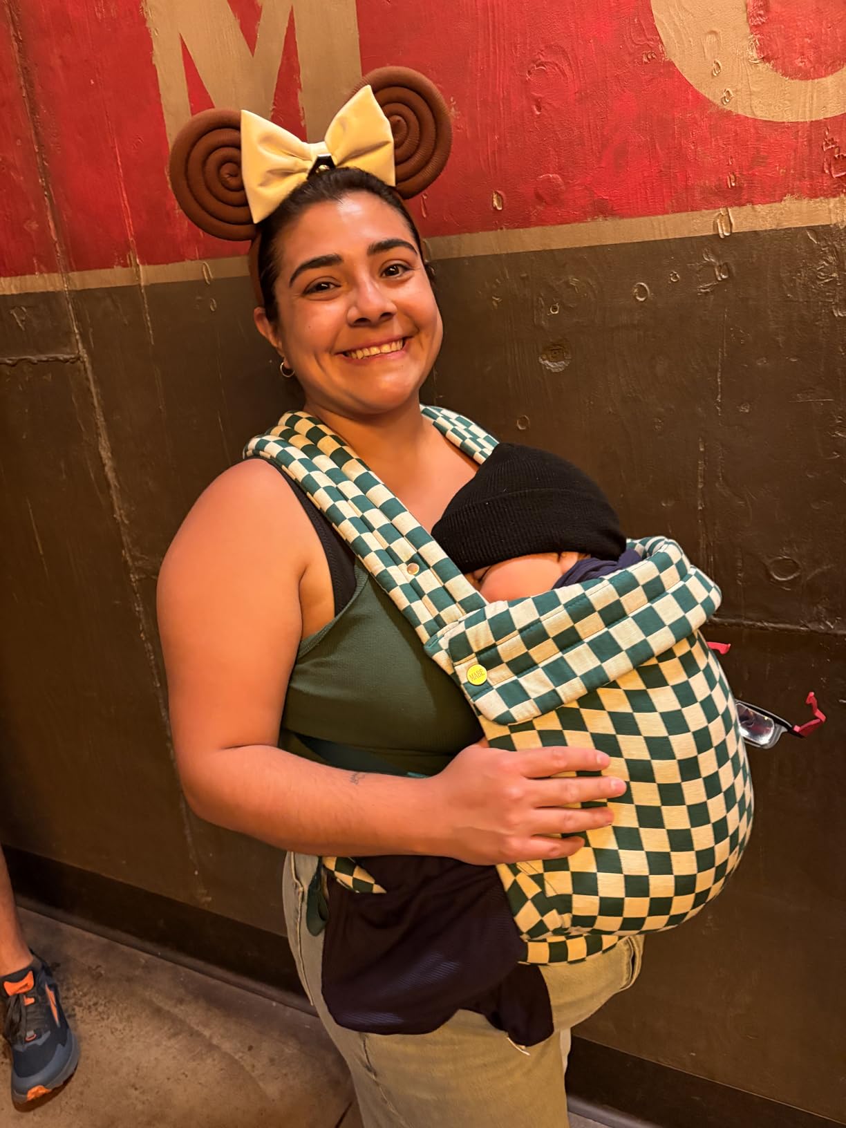 Mabē Monarch Ergonomic Baby Carrier - Premium Cotton Soft Structured Newborn to Toddler Carrier with Hip-Healthy Design, 3 Carry Positions (7-35lbs), Lightweight & Breathable, (Ebony Check) customer photo 1