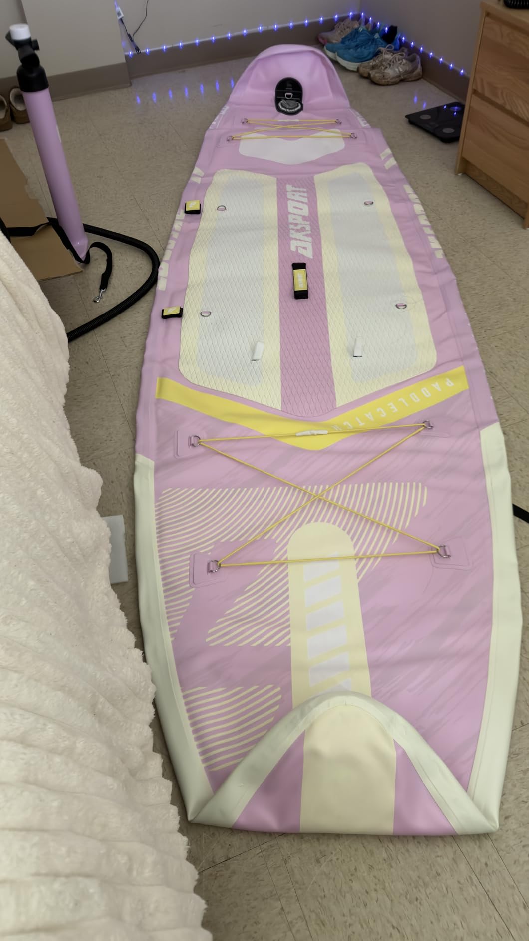 AKSPORT 11' Inflatable Stand-Up Paddle Board with Upgraded SUP Accessories Kit | Extra Wide 34