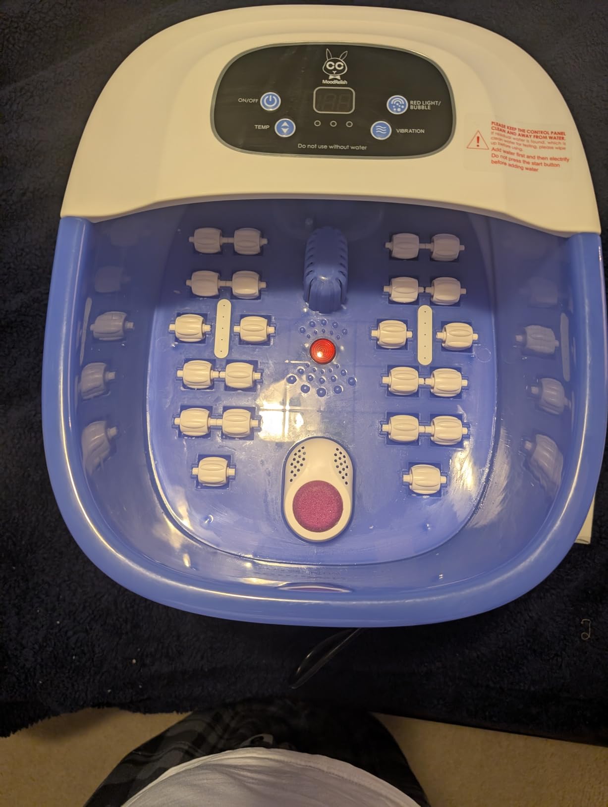 MoodRelish Foot Spa Bath Massager with Heat Bubbles and Vibration Massage and Jets, 16 OZ Calming Lavender Foot Soak Epsom Salt, Foot Soaker with Red Light, 22 Massage Rollers, Adjustable Temp - Grey customer photo 2