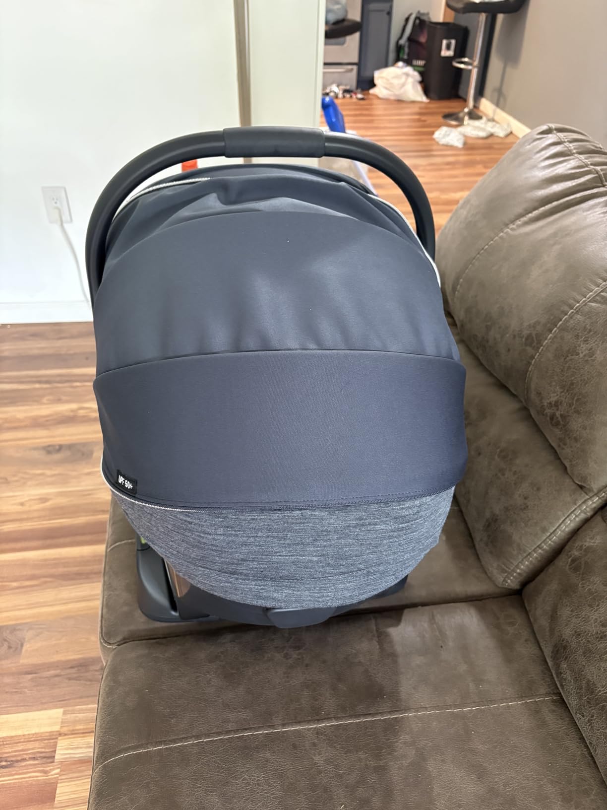Chicco KeyFit Max ClearTex Infant Car Seat and Base, Rear-Facing Seat for Infants 4-30 lbs., Infant Head and Body Support, Compatible with Chicco Strollers, Legend/Black customer photo 2