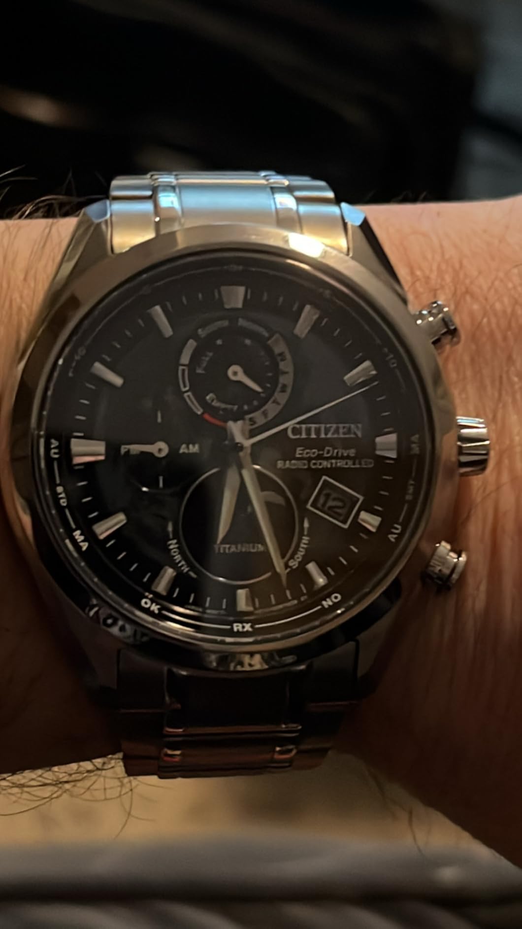 Eco-Drive Tsuki-yomi A-T Green Dial Super Titanium Watch 43mm - BY1010-57X customer photo 1