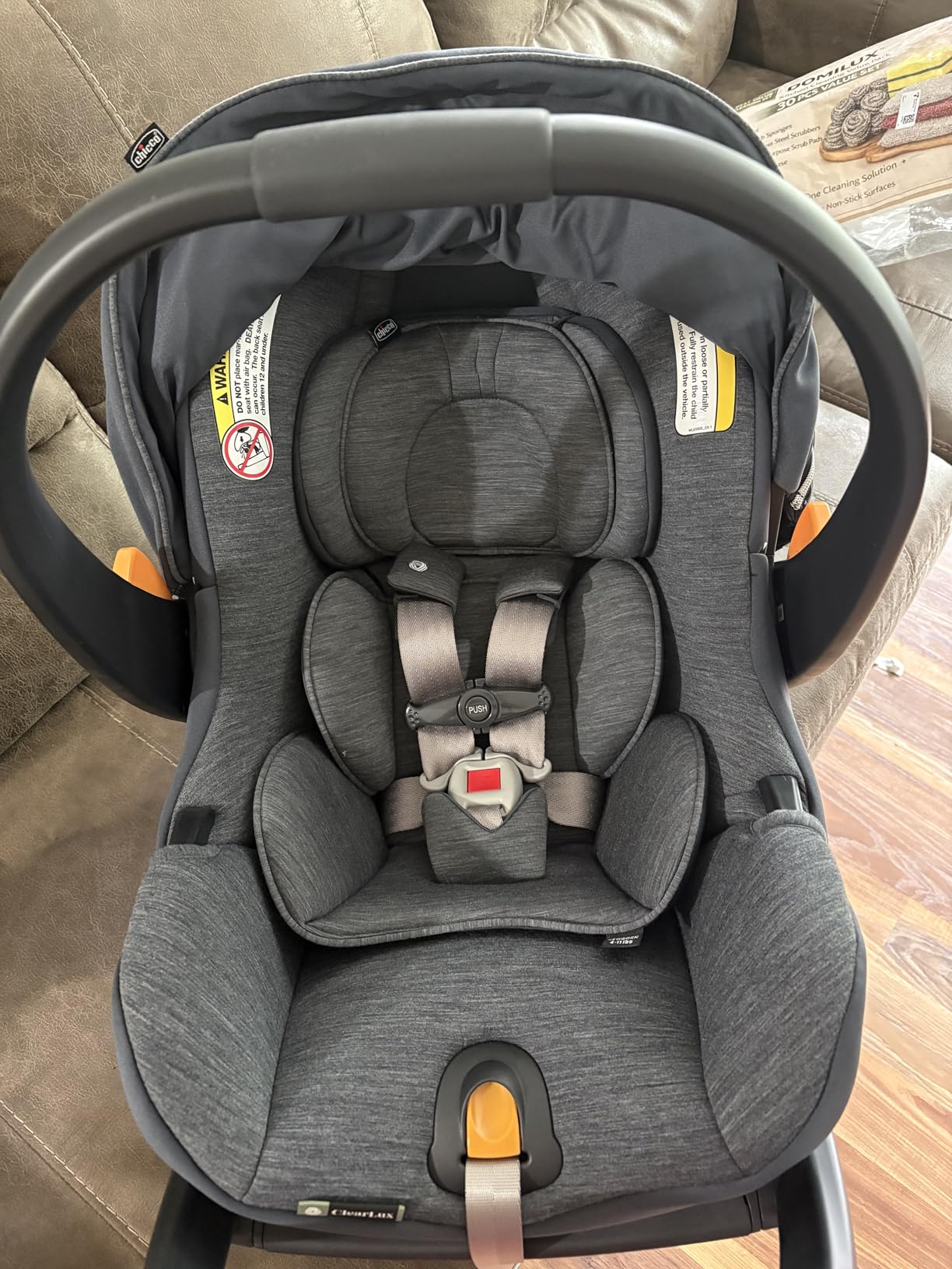 Chicco KeyFit Max Zip ClearTex Infant Car Seat and Base, Rear-Facing Seat for Infants 4-30 lbs., Infant Head and Body Support, Compatible with Chicco Strollers, Sierra/Beige customer photo 1