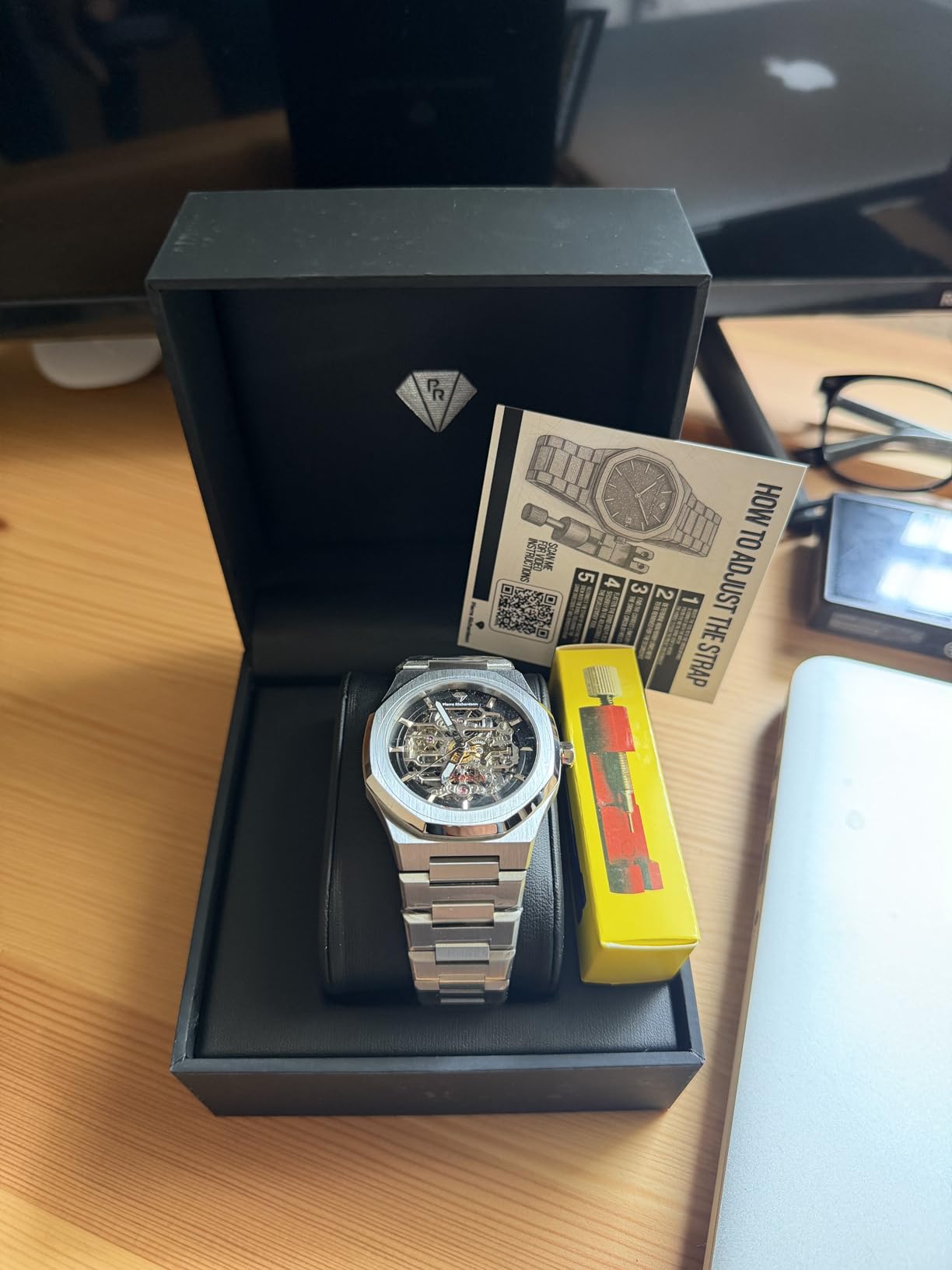 PIERRE RICHARDSON PR5721 Men's Skeleton Watch, Silver Stainless Steel, Automatic, 41mm, Sapphire, 5ATM customer photo 2
