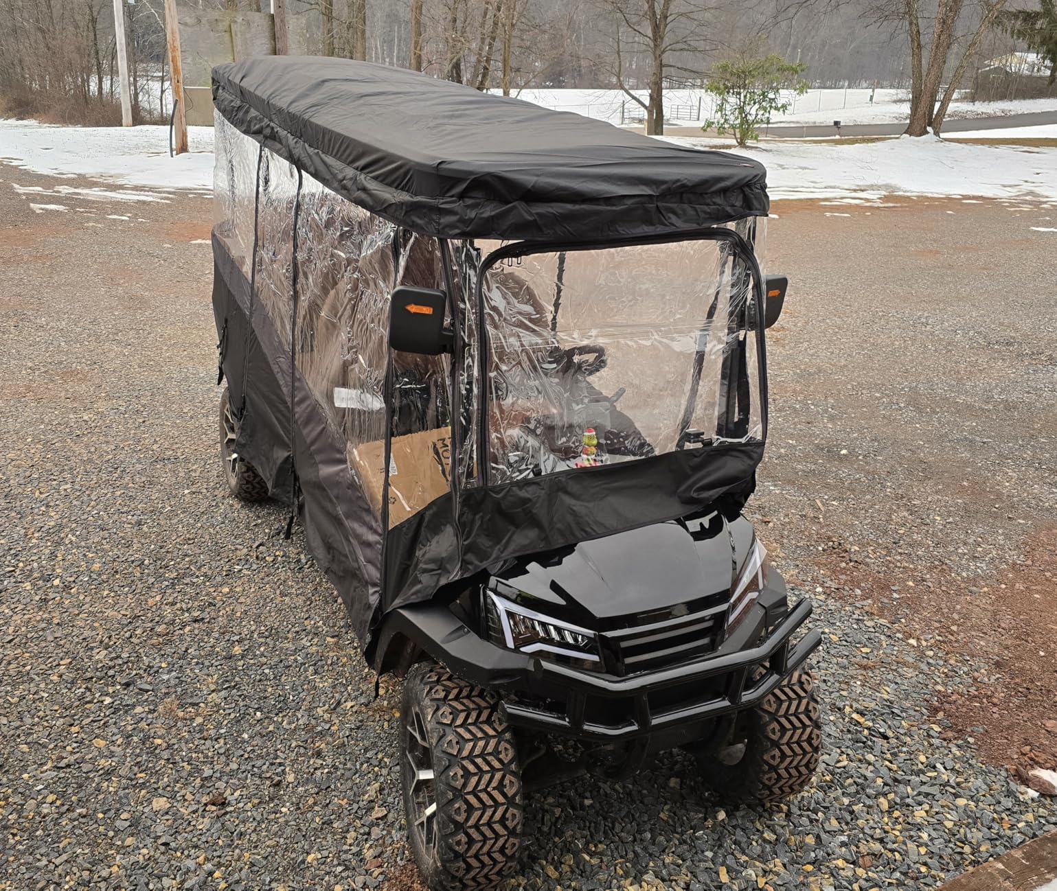 KEMIMOTO Golf Cart Enclosure, 4&6&8 Passenger Golf Cart Rain Cover, 600D Waterproof Driving Enclosure with Clear Windshield for Extended Roof Cart customer photo 1