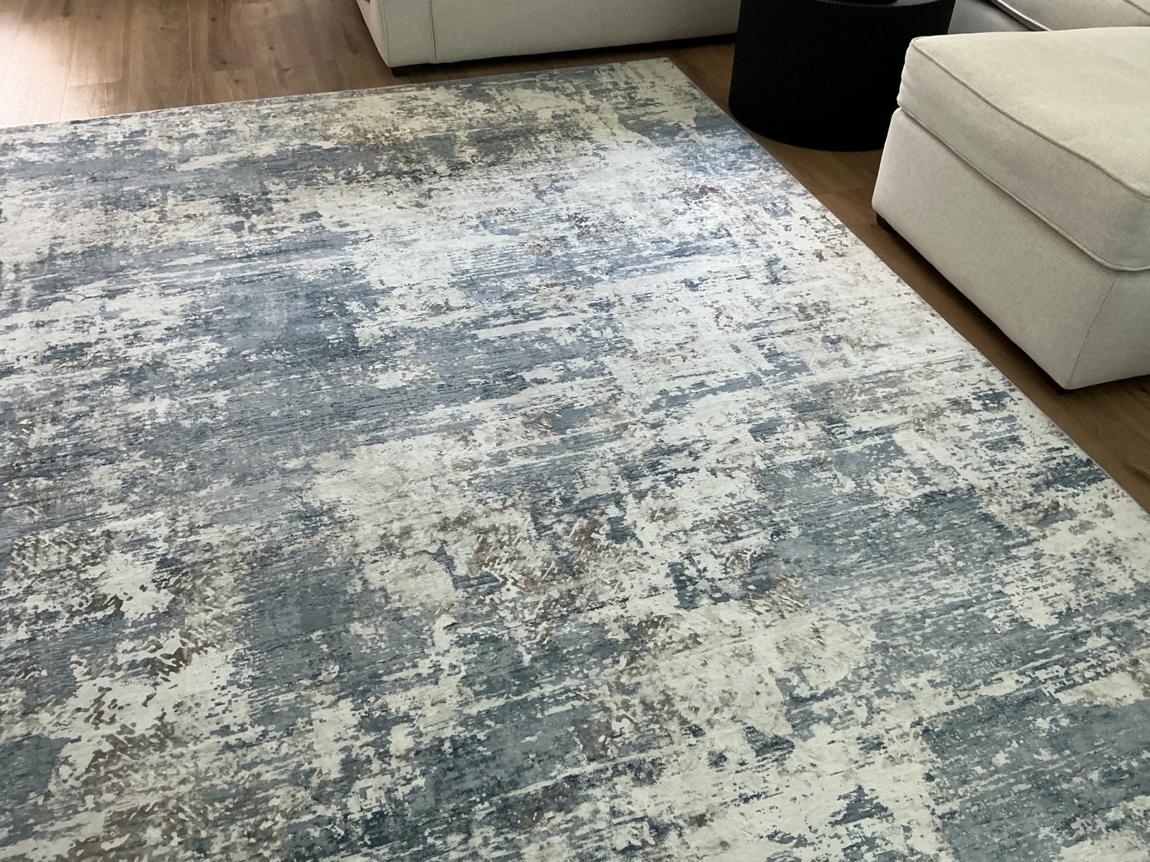 XLUEZ 8x10 Area Rugs for Living Room, Washable Modern Abstract Large Area Rug Neutral Soft Non Slip Kids Rug Stain Resistant Indoor Carpet for Bedroom Nursery Dining Children's Room(Blue, 8'x10') customer photo 1