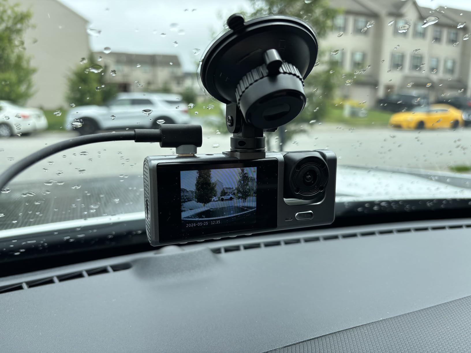 Galphi 3 Channel WiFi Dash Cam Front and Rear Inside, 2.5K+1080P+1080P Car Dash Camera for Cars Front and Rear, Dashcam with G-Sensor, Loop Recording, 24H Parking Mode, SD Card NOT Included customer photo 2