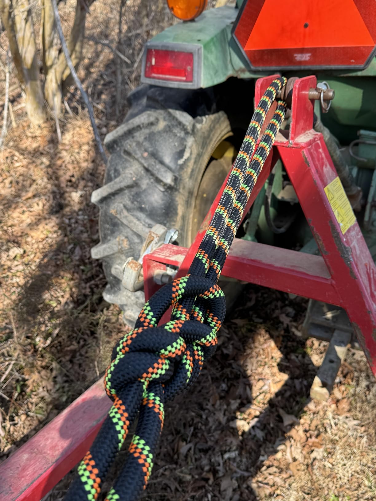 Double Braided Arborist Rope - 3/4 Inch x 100 Feet Polyester High Strength Climbing Rope for Tree Work, Swing, Halyard, Sailing(Black/Green/Orange) customer photo 1