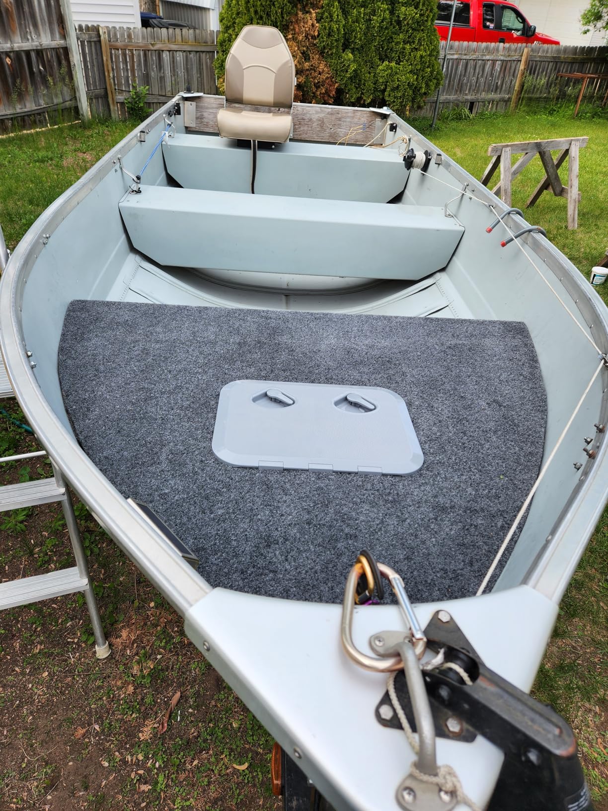 Marine Boat Hatch Deck Cover Lid, Marine Deck Access Hatch & Lid, Black Rectangle Boat Access Door for Bass/John/Fishing/Skiff/Sailboat/Yacht, Waterproof Cover Easy to Install customer photo 2