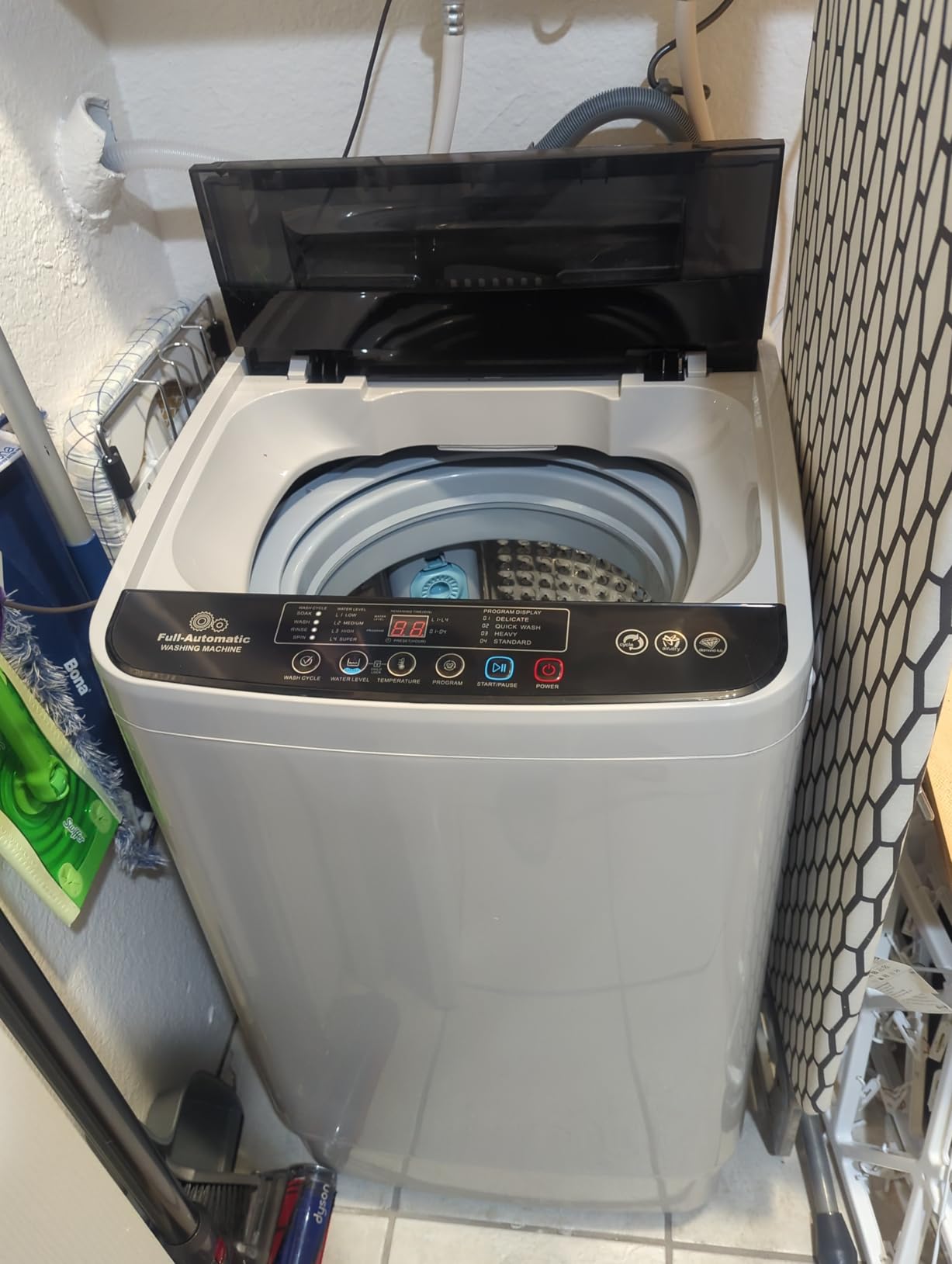 Nictemaw 20 lbs Portable Washing Machine, 2.8 Cu.ft Full Automatic Top Load Washer with 4 Programs, 4 Water Levels, 3 Temps, Drain Pump & LED Display, Compact Laundry Washer for Apartment, Dorm, RV customer photo 1
