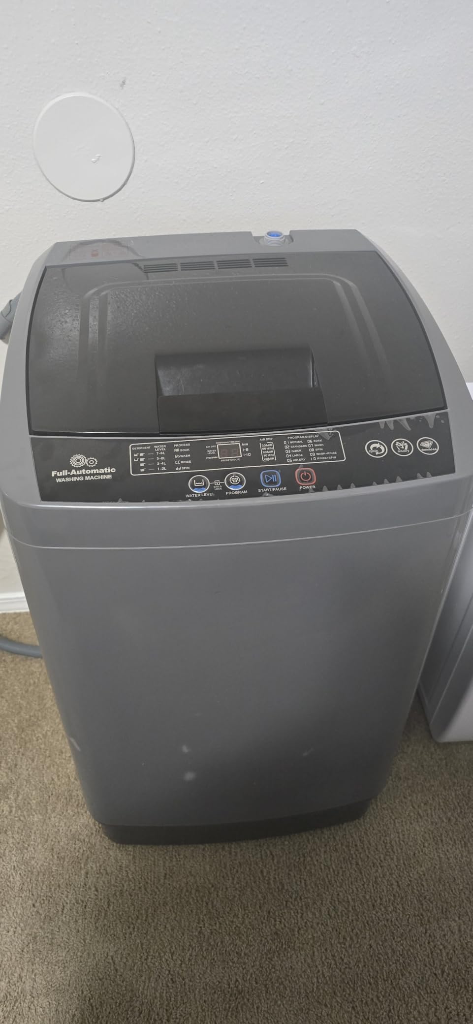 Nictemaw 20 lbs Portable Washing Machine, 2.8 Cu.ft Full Automatic Top Load Washer with 4 Programs, 4 Water Levels, 3 Temps, Drain Pump & LED Display, Compact Laundry Washer for Apartment, Dorm, RV customer photo 2