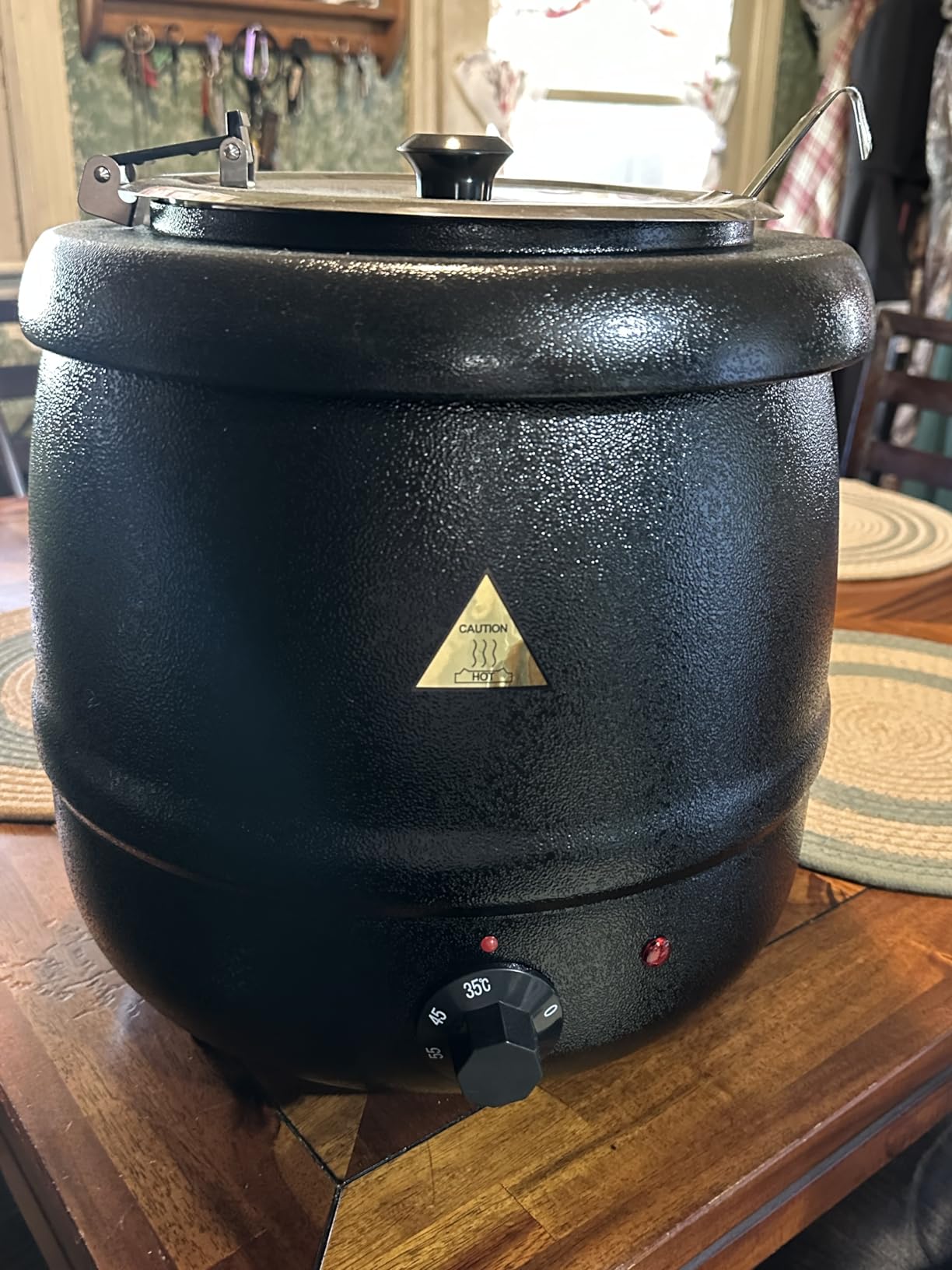 Commercial Soup Warmers Soup Kettle with Stainless Steel Hinged Lid and Detachable Insert Pot for Restaurants and Party, Home, Catering customer photo 2