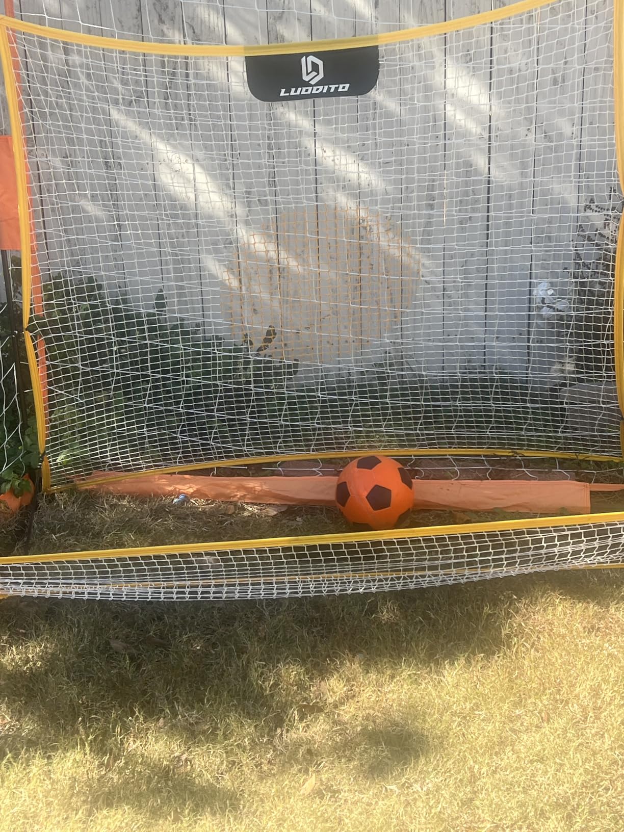 Soccer Rebounder Net, 2-in-1 Soccer Trainer, Soccer Training Equipment for Solo Passing Volley Control Practice, 6'x4.7' Large & 6'x16 Small Soccer Bounce Back Net with Ball, Carry Bag, Cones customer photo 1
