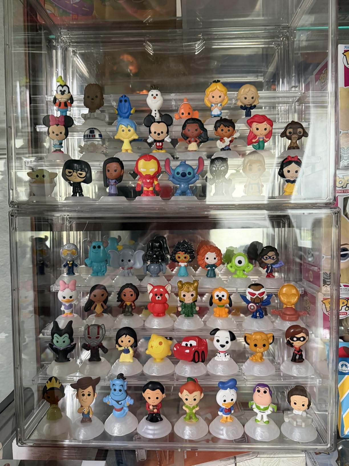 Clear Acrylic Display Case for Collectibles 4 Layer Hobby Figure Display Case Box with Shelves Stackable Figurine Display Boxes for Funko Pop Mart Labubu Model, 2 Pack customer photo 2