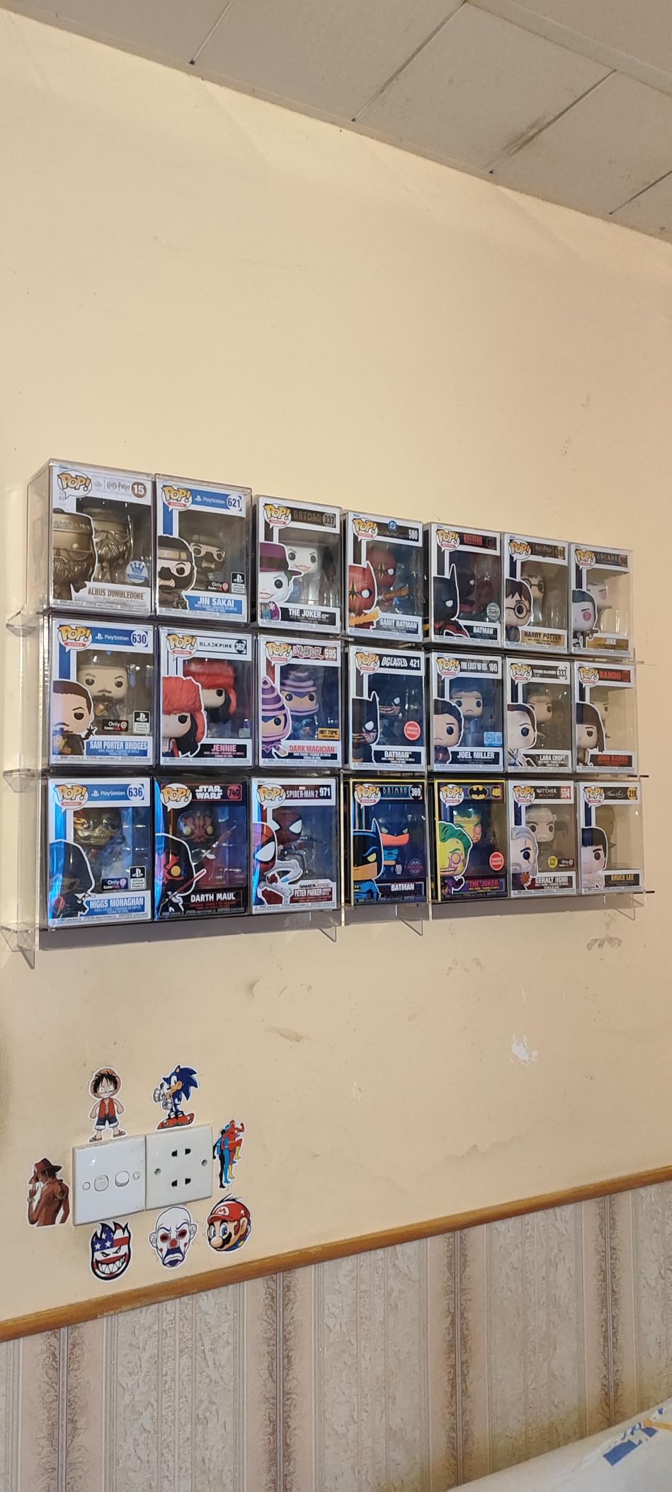 WINKINE Wall Display Shelves Compatible with 21 Funko Pop in Box, Easy Install - Only 2 Screws per Shelf, Acrylic Floating Shelves Stackable, Action Figure Stand, Collectibles Display Case, 2 Pack customer photo 2