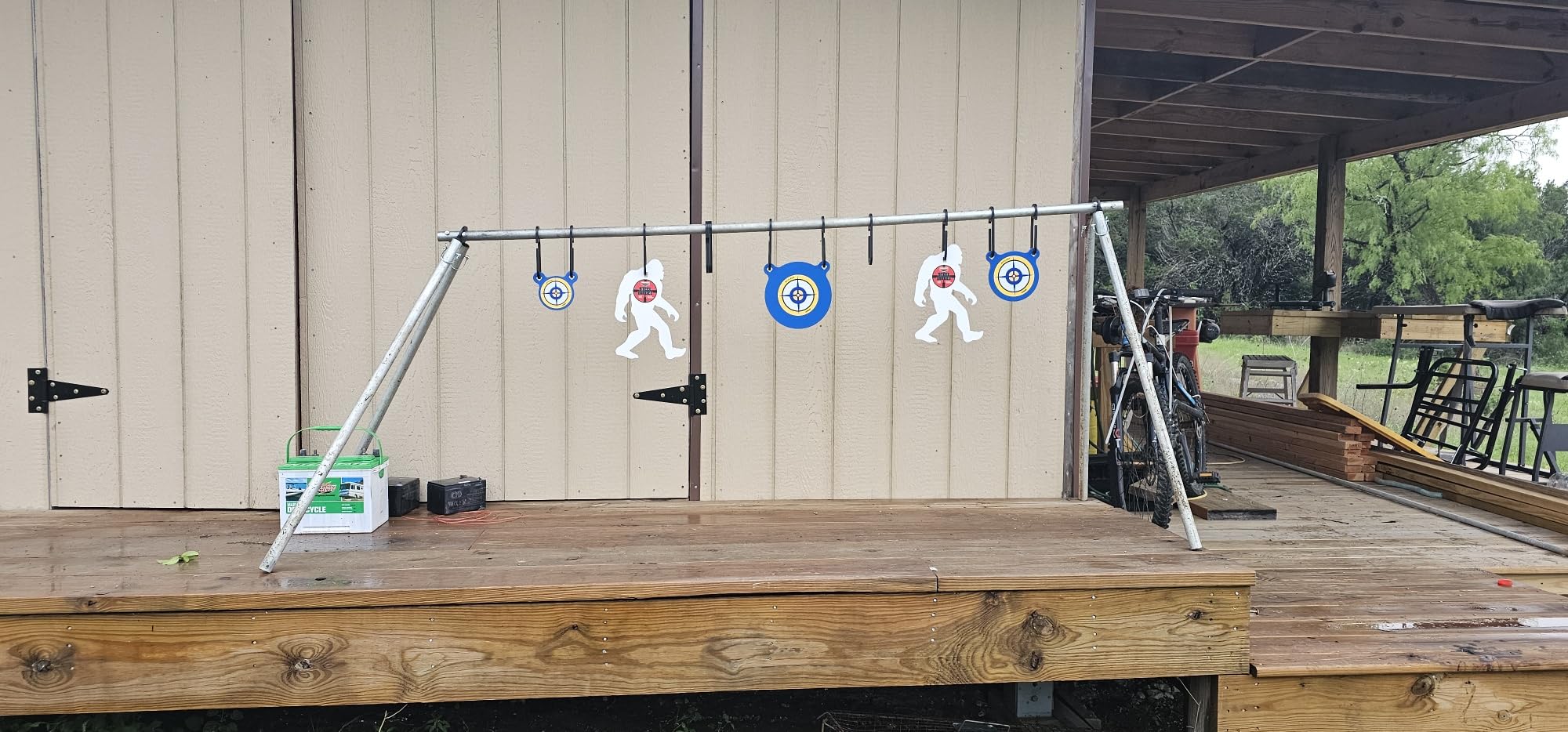 Atflbox 3/8'' AR500 Steel Target Combo Set, 4'' 6'' 8'' AR500 Gong Targets, Complete AR500 Steel Kit Fit for 1 Inch OD Conduit customer photo 1