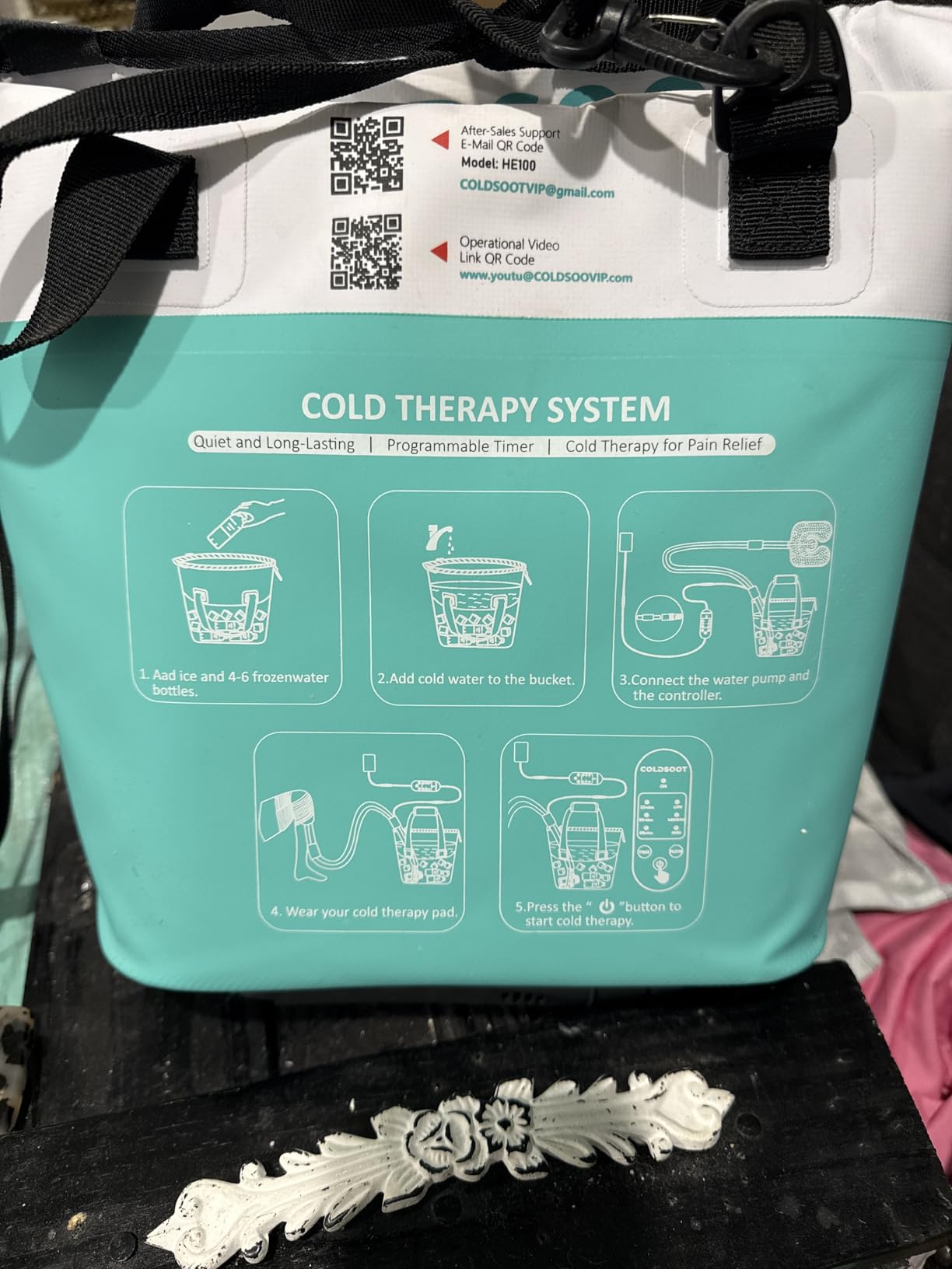 Cold Therapy Machine w/Timer, Compact and Portable Ice Machine for Knee After Surgery, Knee Replacement Recovery System, Cryotherapy Pain Relief w/Compression Pad for Shoulder, Hip and Ankle customer photo 1