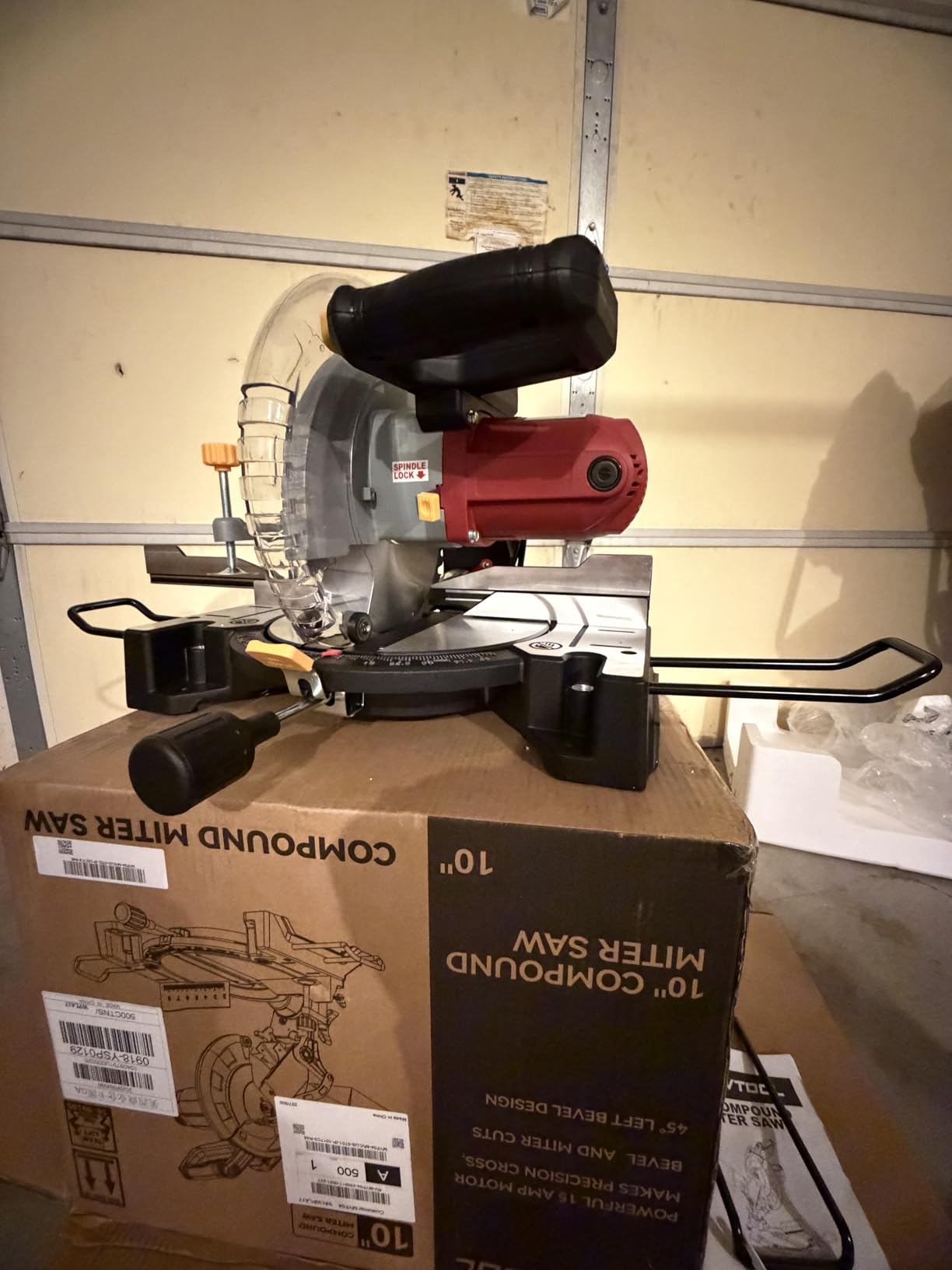 10-inch Compound Miter Saw, 5000RPM, 15 Amp, Single Bevel 0-45 with Extension Table, 36T Blade, Power Saw for Metal, Plastic, Wood, Laminates customer photo 2