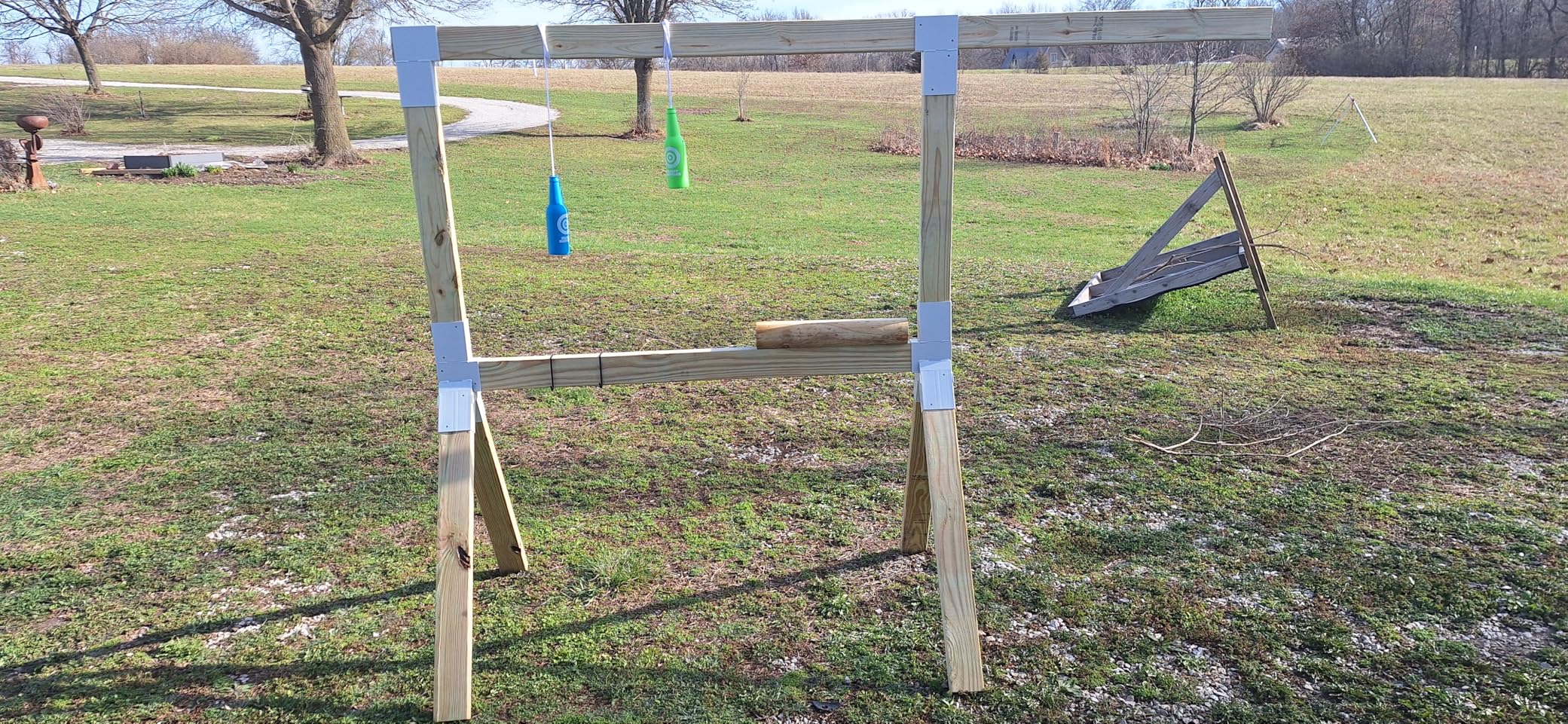 2x4 Target Stand Brackets, Heavy Duty Metal Shooting Target Holder with 12 Hooks for Sihouette & Practice, AR500 Steel Target Hanger Y&T Connectors Rack for Shooting Brackets, 1 Pack customer photo 1