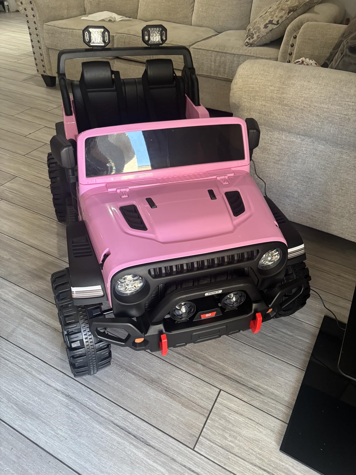 Hikiddo 2 Seater Ride on Car Truck, 12V Kids Electric Ride on Toy for Big Kids Age 3-8 w/Remote Control- Hot Pink customer photo 1