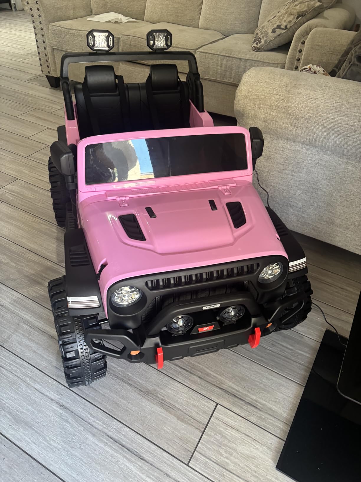 Hikiddo 2 Seater Ride on Car Truck, 12V Kids Electric Ride on Toy for Big Kids Age 3-8 w/Remote Control- Hot Pink customer photo 2
