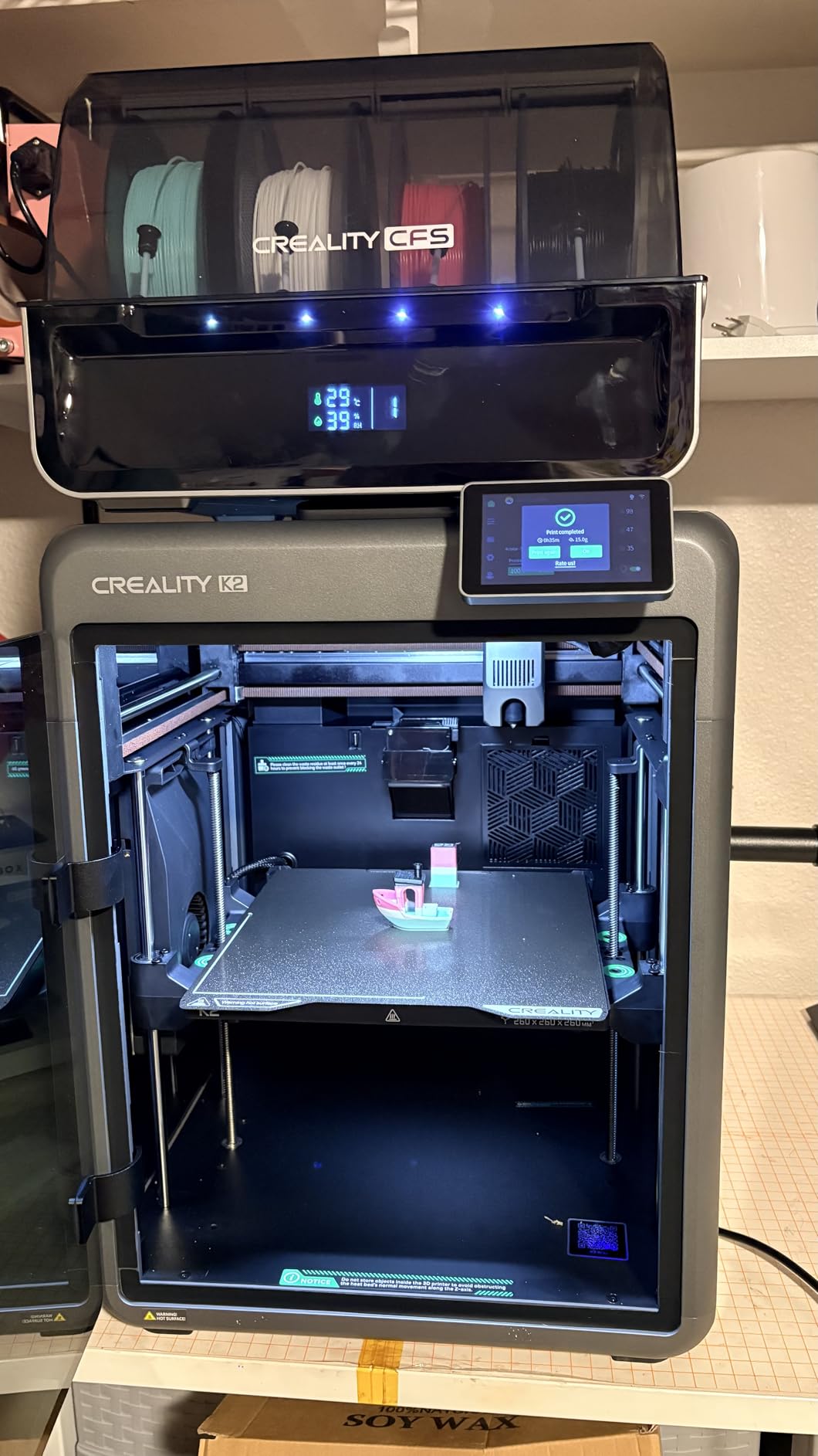 Creality K2 3D Printer, Multicolor Printing High-Speed 600mm/s, Auto Leveling with Smart AI Camera, Rock-Solid Frame, Direct Drive Extruder, Quiet Printing, Build Volume 260 * 260 * 260mm customer photo 1