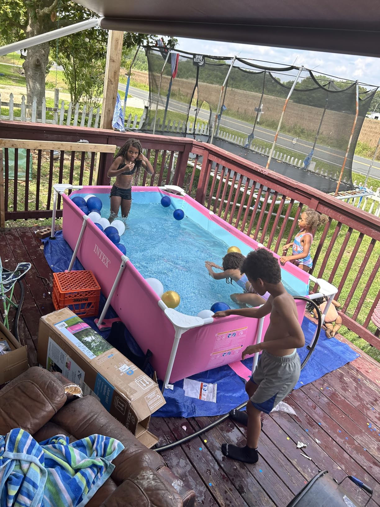 INTEX Metal Frame 8 ft x 30 in Above Ground Pool Set, Round Swimming Pool with Steel Frame customer photo 1