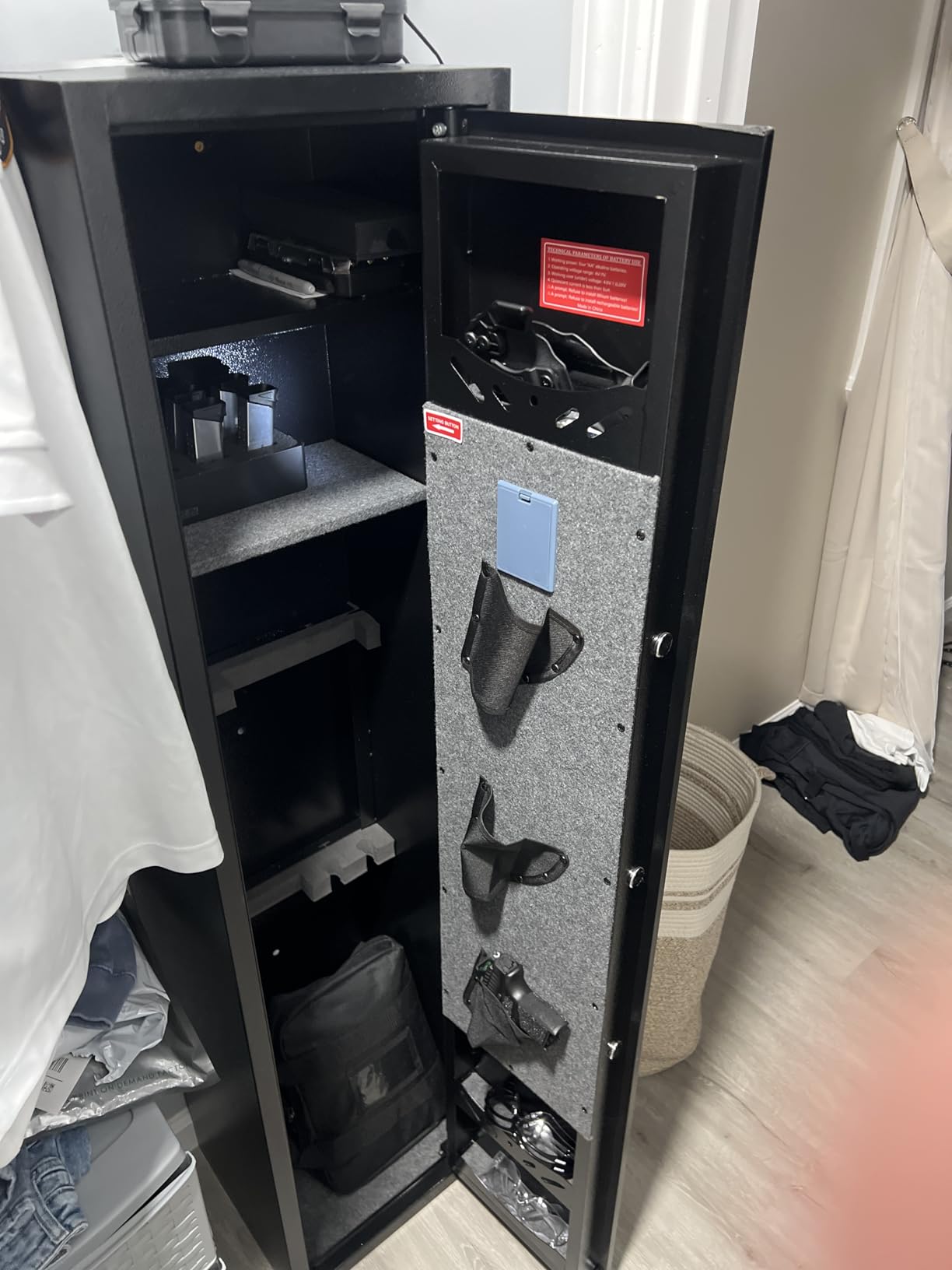 [No Assembly Required] Gun Safe for Rifles and Pistols, 10-12 Gun Cabinets for Rifles and Shotguns, Fast Biometric Fingerprint Long Gun Locker for Home & Hunting for Enthusiasts 57