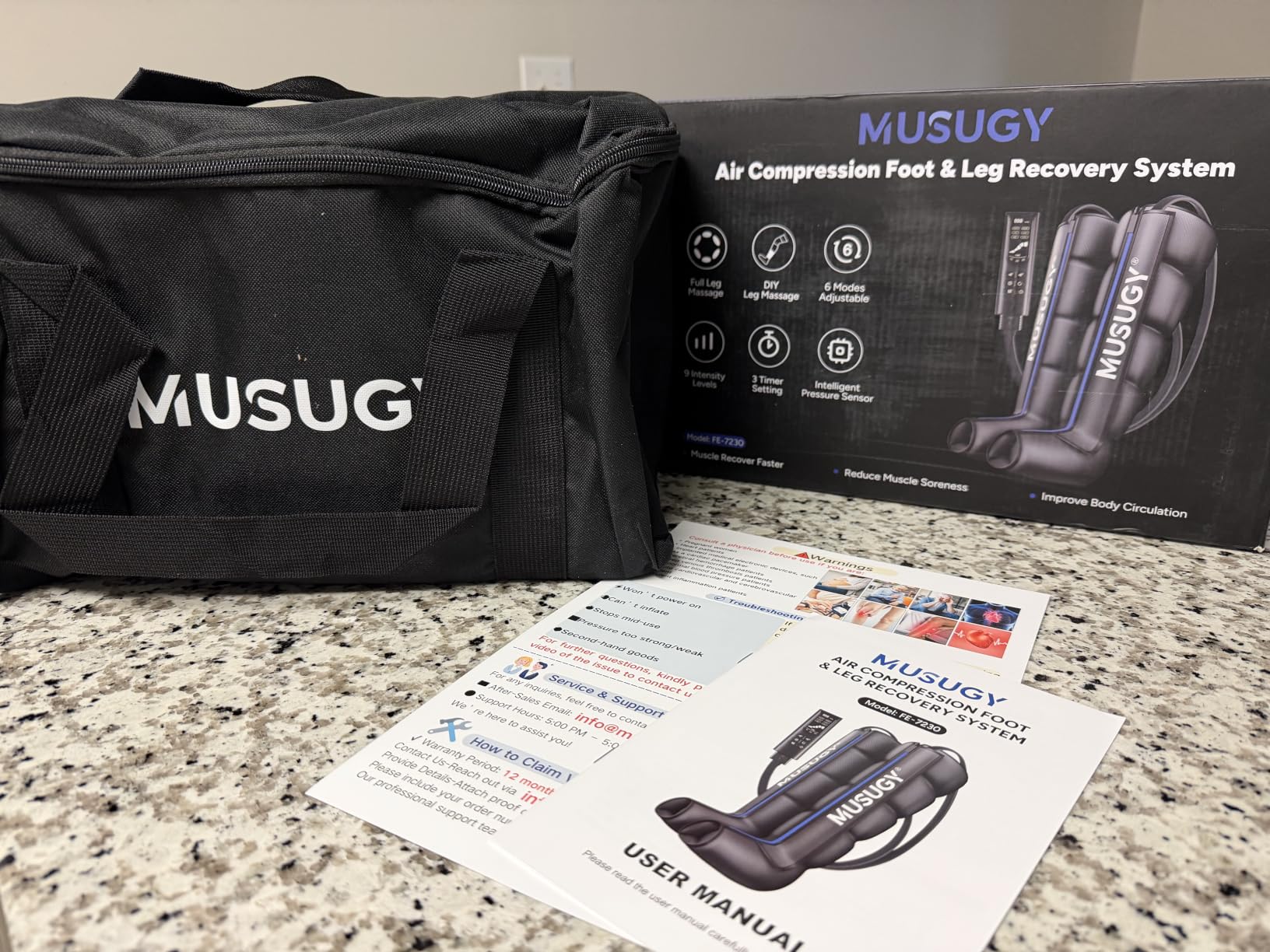 Sequential Leg Compression Massager for Circulation : Full Leg Air Compression Boots for Massage Therapy & Fatigue Relief - 9 Intensity, 6 Modes, 3 Timers for Athletes, Runners, Gym (Large) customer photo 1