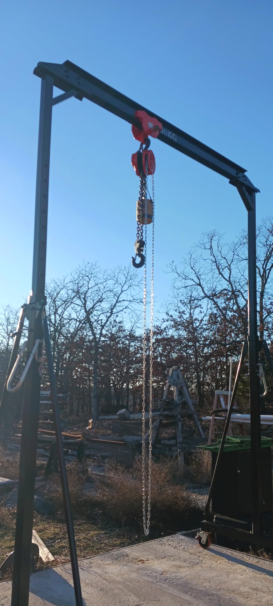 VEVOR Hand Chain Hoist, 2 Ton 4400 lbs Capacity, Manual Chain Block with Upgrade G80 Galvanized Chain, 20 ft Lifting Height, Heavy Duty Pulley Hoist for Garage Warehouse Automotive Machinery, Orange customer photo 1