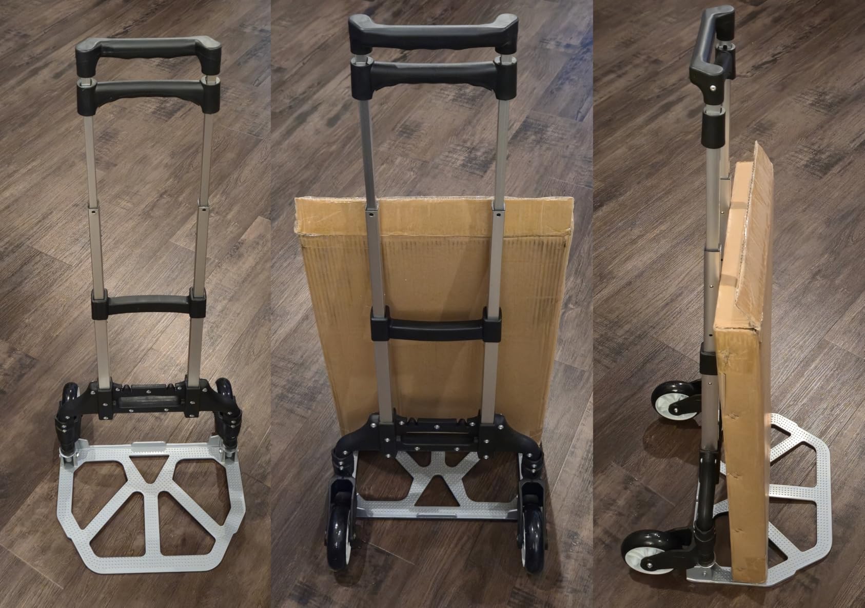 Stair Climbing Cart, 220 LBS Aluminum Stair Climber Dolly, Heavy Duty Folding Hand Truck Dolly with 6 Wheels, Telescoping Handle and Elastic Rope for Home, Moving, Groceries, Warehouse customer photo 2