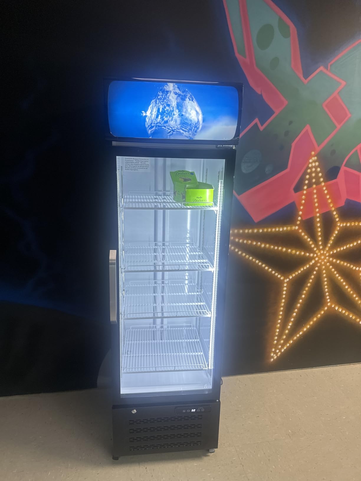 Commercial Beverage Refrigerator 56 Cu Ft, Commercial Display Fridge with Glass Door, Upright Merchandiser Refrigerator Cooler with Front LED Light for Stores, Restaurant, Office customer photo 1