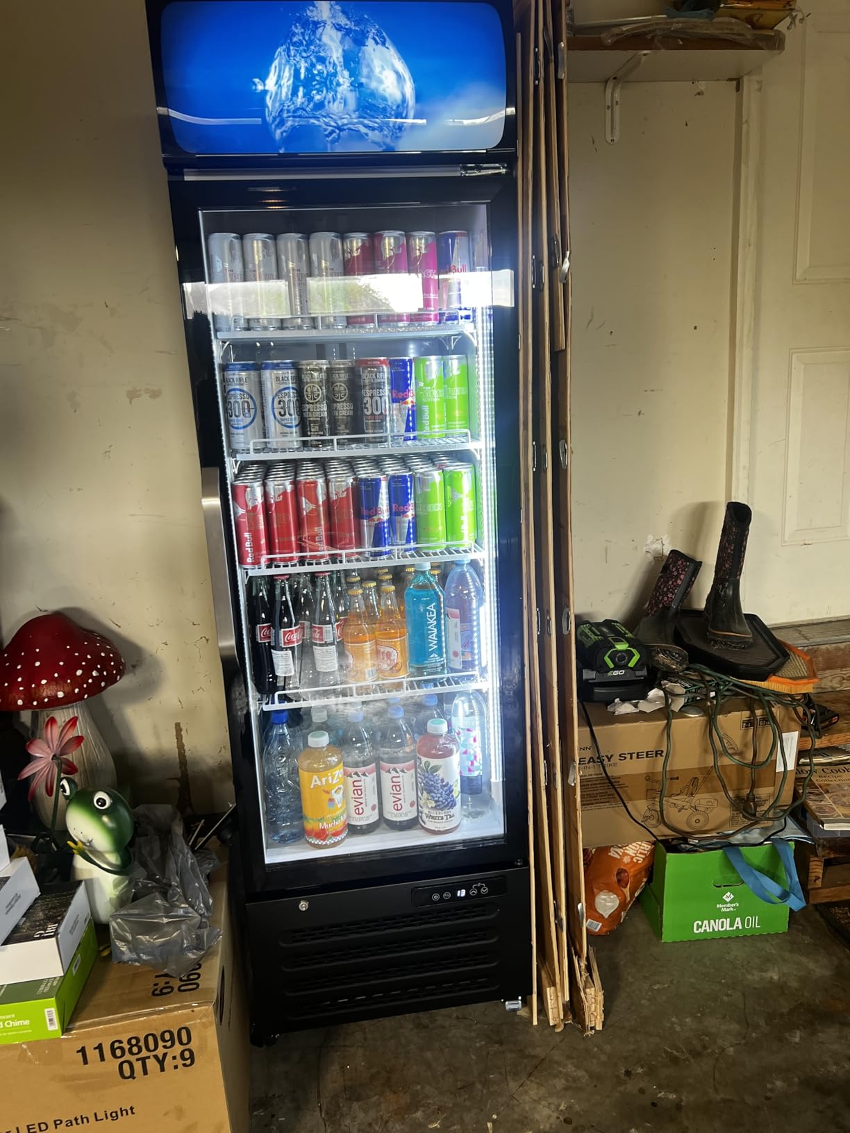 Commercial Beverage Refrigerator 56 Cu Ft, Commercial Display Fridge with Glass Door, Upright Merchandiser Refrigerator Cooler with Front LED Light for Stores, Restaurant, Office customer photo 2
